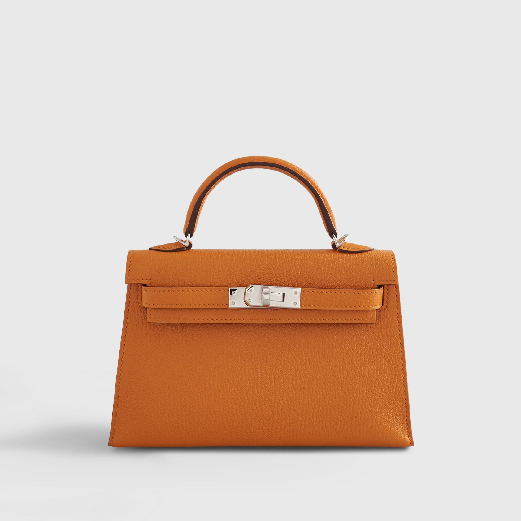 Hermès Kelly Mini Chevre Apricot/Cuivre Sellier Palladium Hardware - eliteUSA