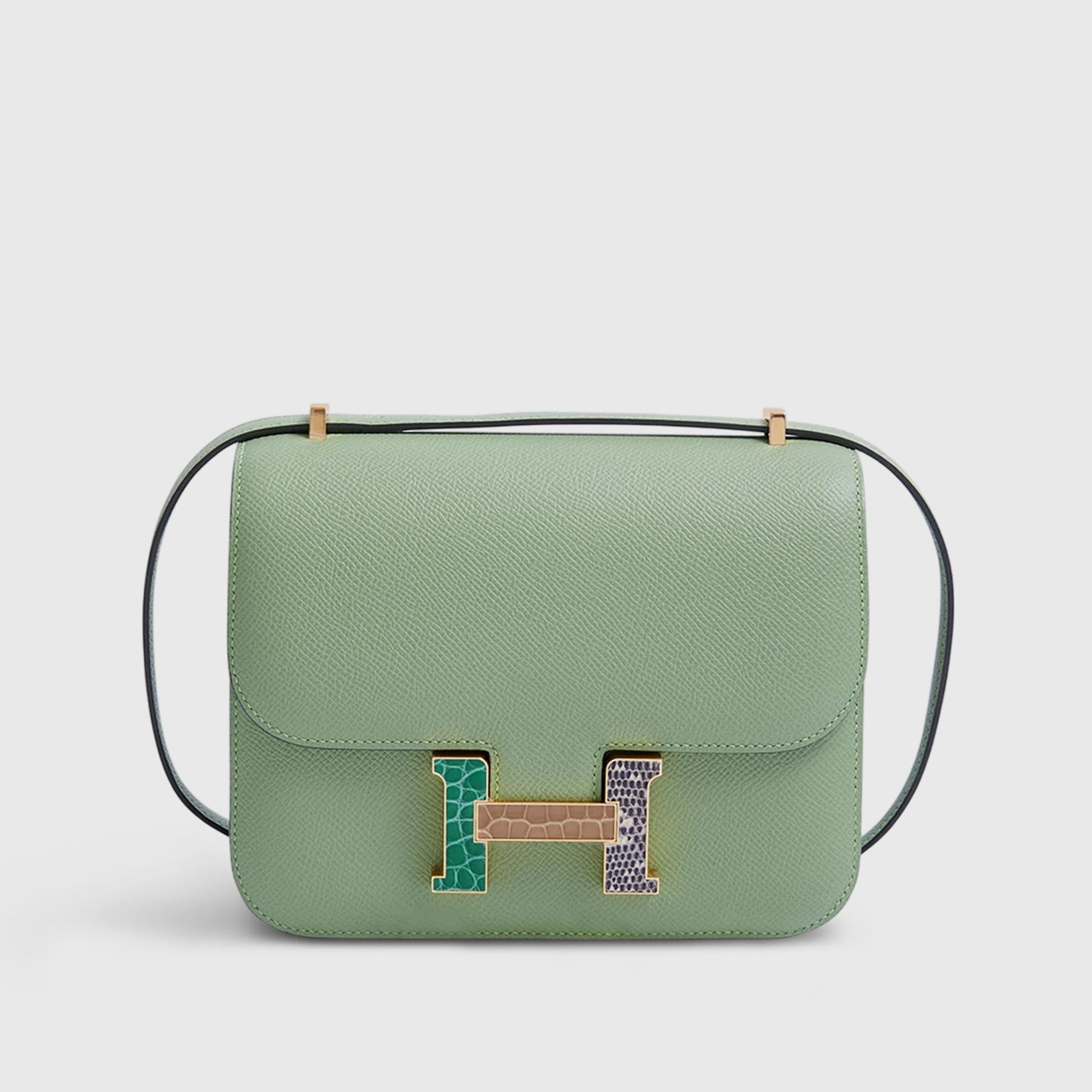 Hermès Constance 18 Exotic Buckle Vert Criquet/Cactus/Beige Sable/Ombre Gold Hardware