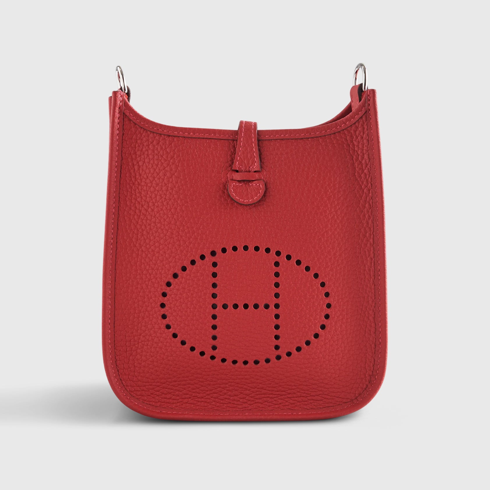Hermès Evelyne Mini Taurillon Rouge Vermillion Amazone Palladium Hardware