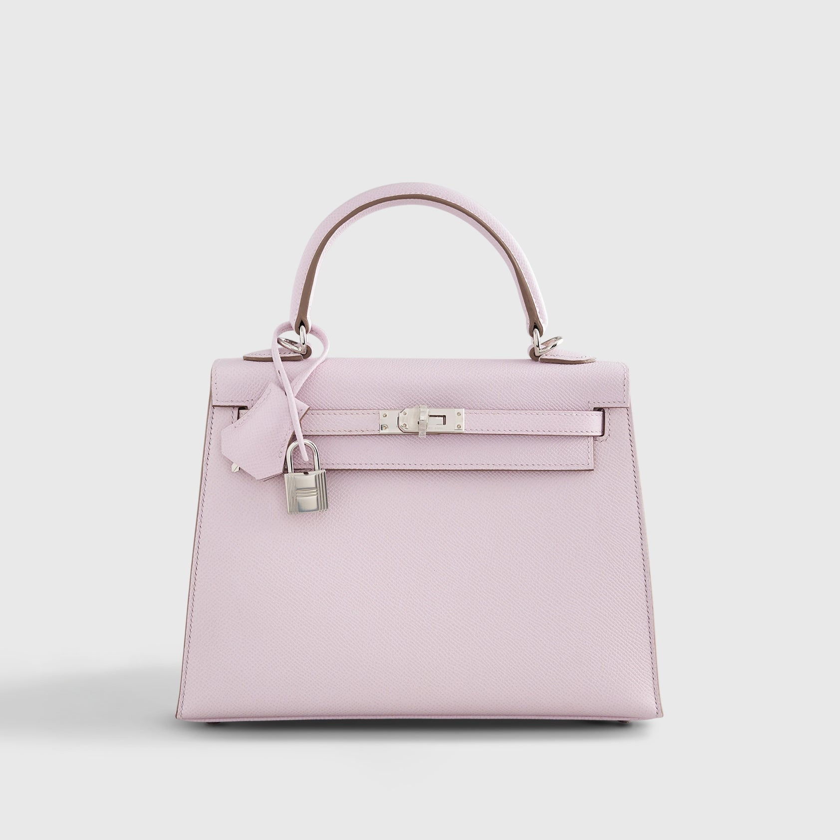 Hermès Kelly 25 Epsom Mauve Pale Palladium Hardware - eliteUSA