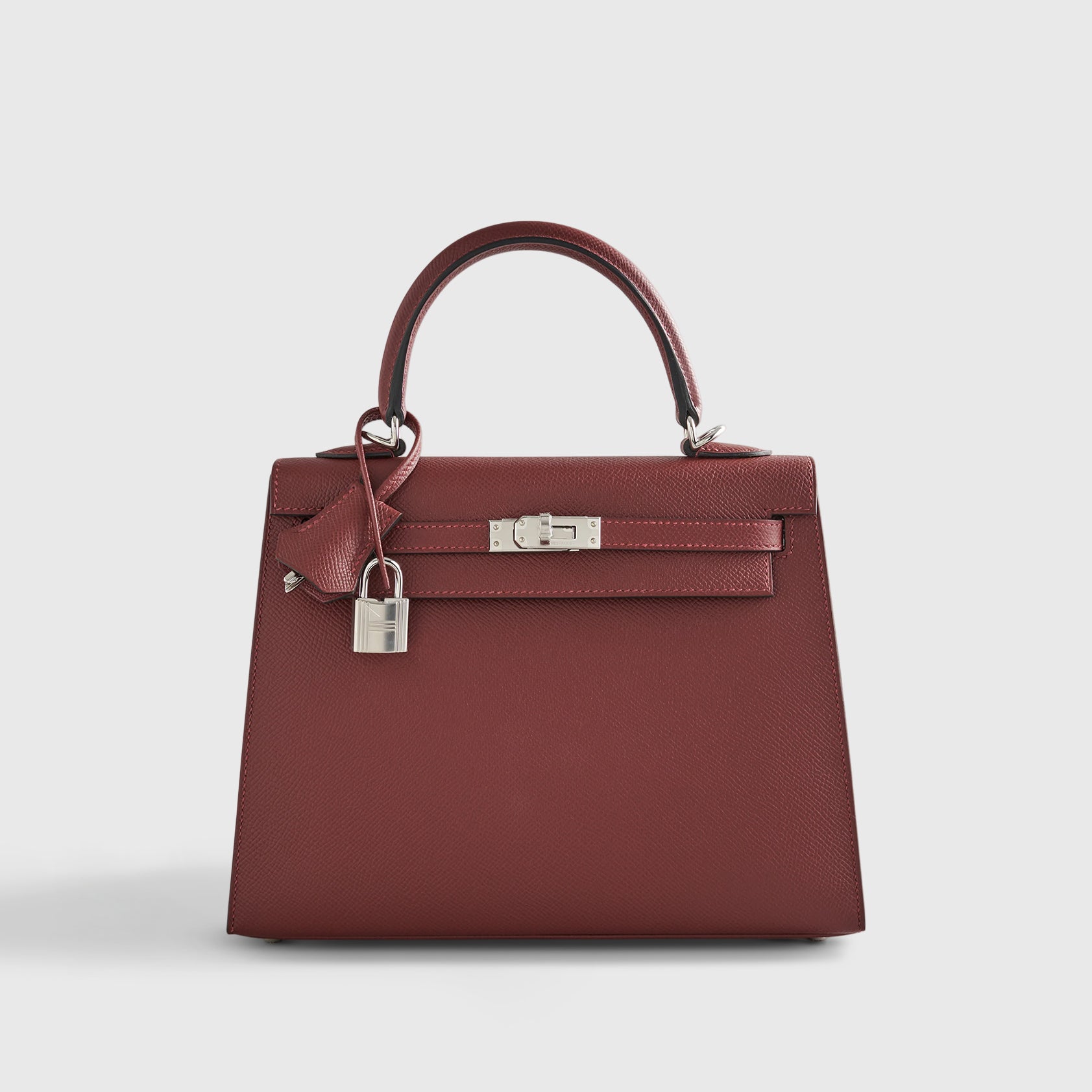 Hermès Kelly 25 Epsom Rouge H Sellier Palladium Hardware - eliteUSA