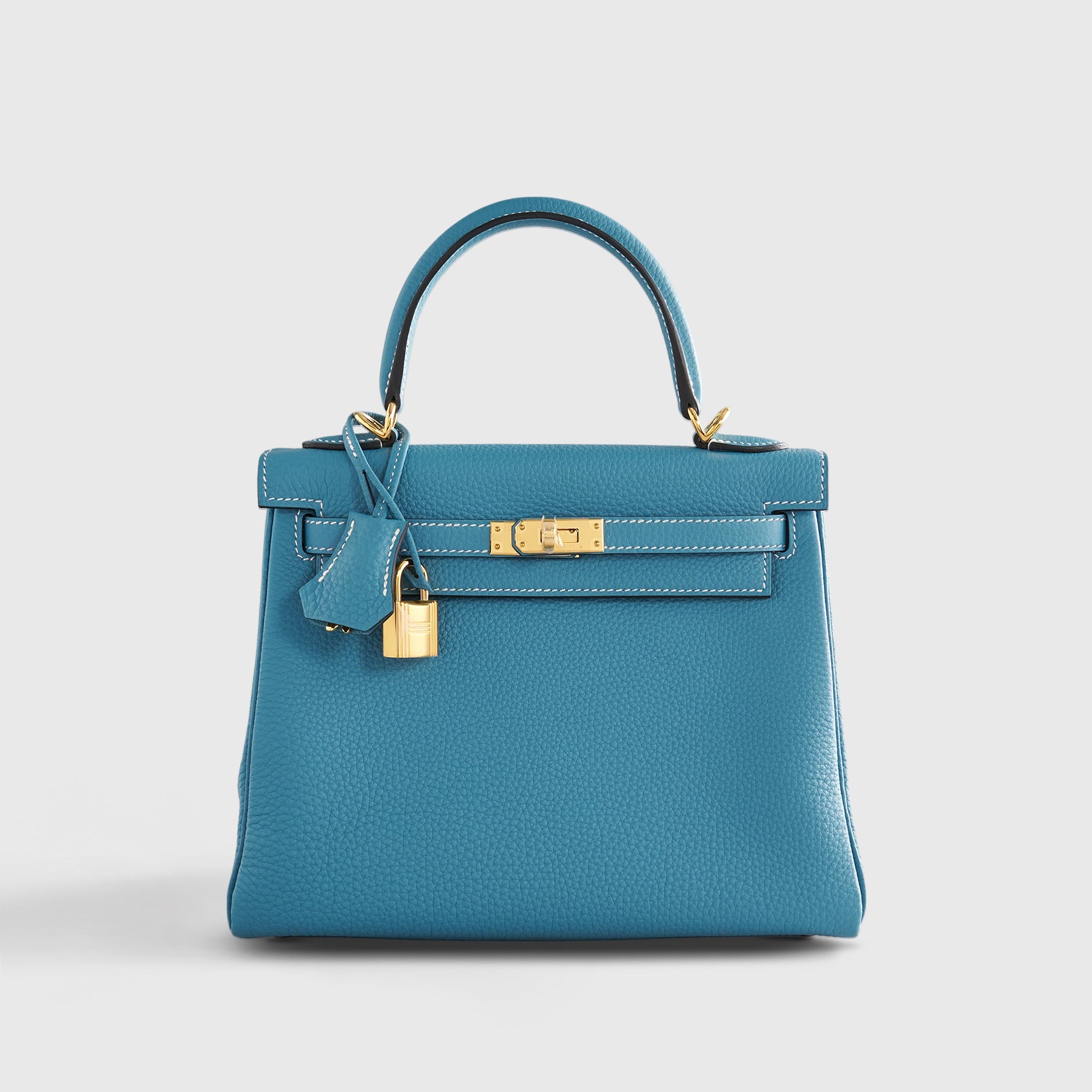 Hermès Kelly 25 Togo New Blue Jean Gold Hardware - eliteUSA