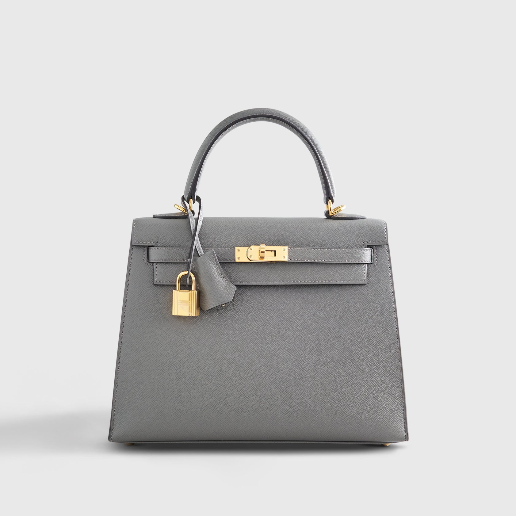Hermès Kelly 25 Veau Madame Gris Meyer Sellier Gold Hardware - eliteUSA