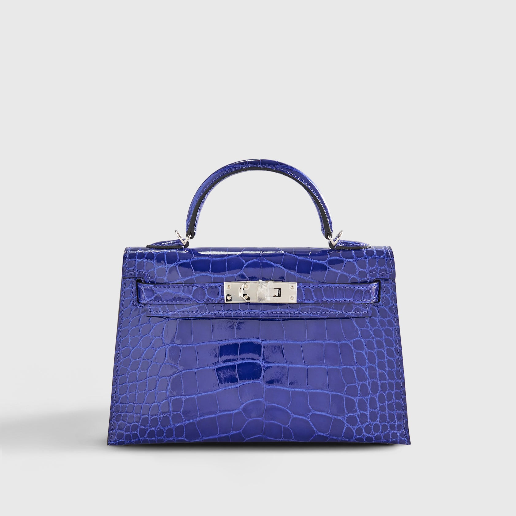Hermès Kelly Mini Alligator Blue Electric Palladium Hardware - eliteUSA