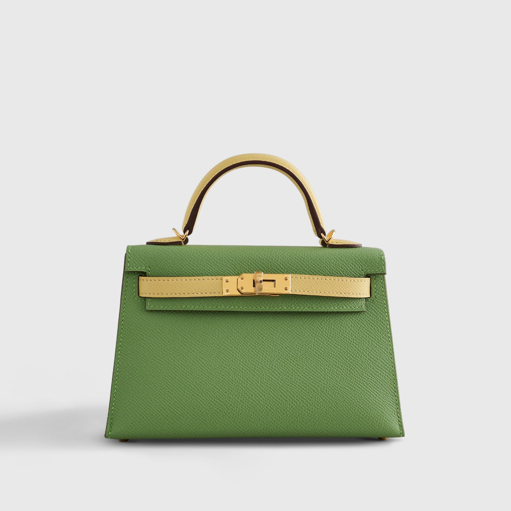 Hermès Kelly Mini Epsom Vert Criquet/Jaune Poussin Sellier HSS Gold Hardware - eliteUSA