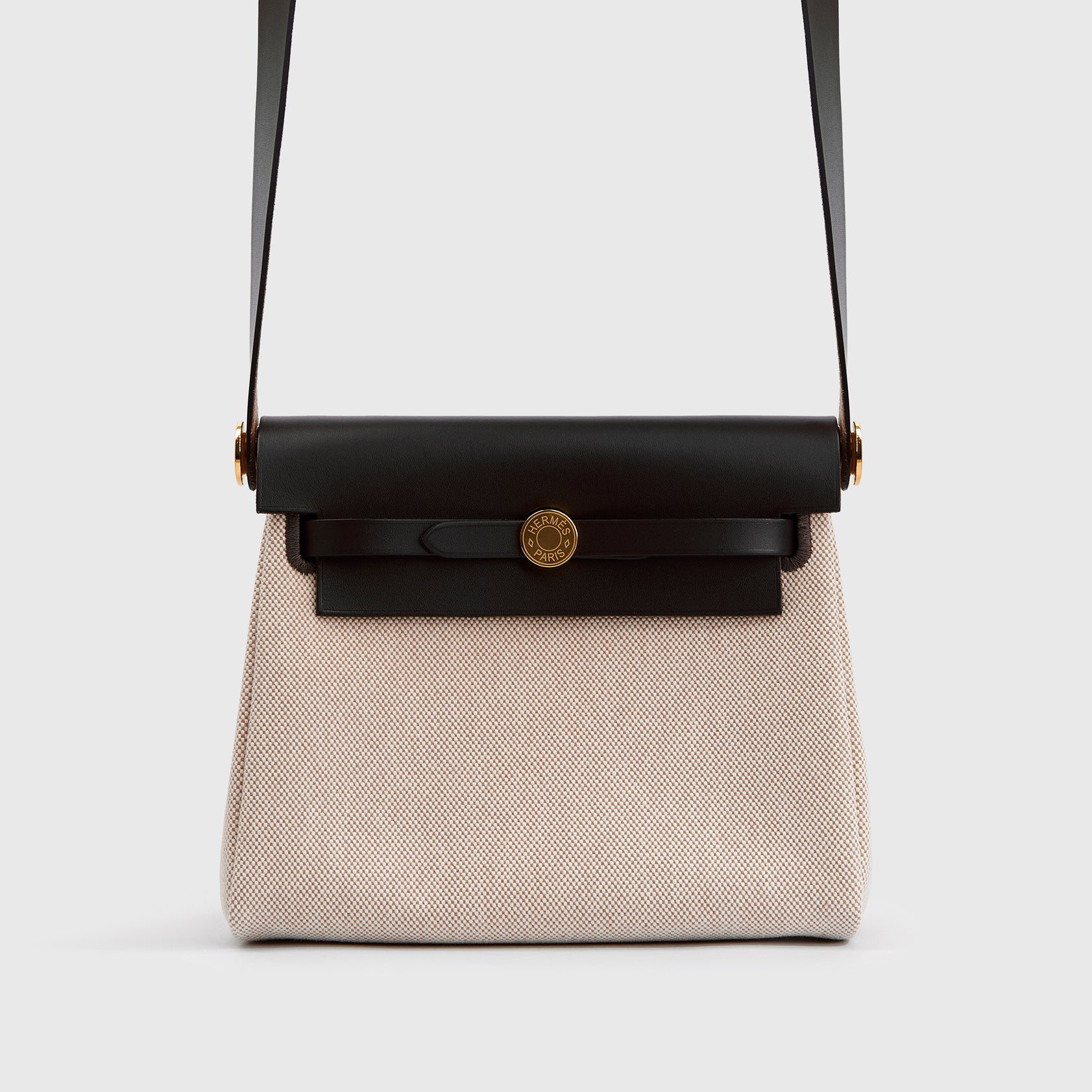 Hermès Herbag Mini Ecru Beige/Ebene Gold Hardware