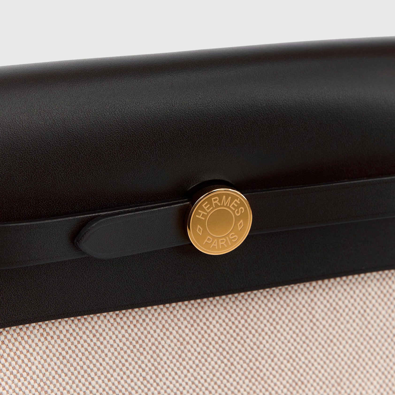 Hermès Herbag Mini Ecru Beige/Ebene Gold Hardware