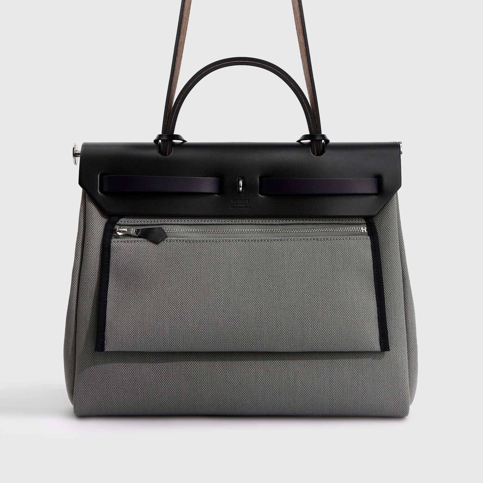 Hermès Herbag 31 Toila, Vache Hunter Gris Fumee/Ebene/Black/Blue Indigo Retourne