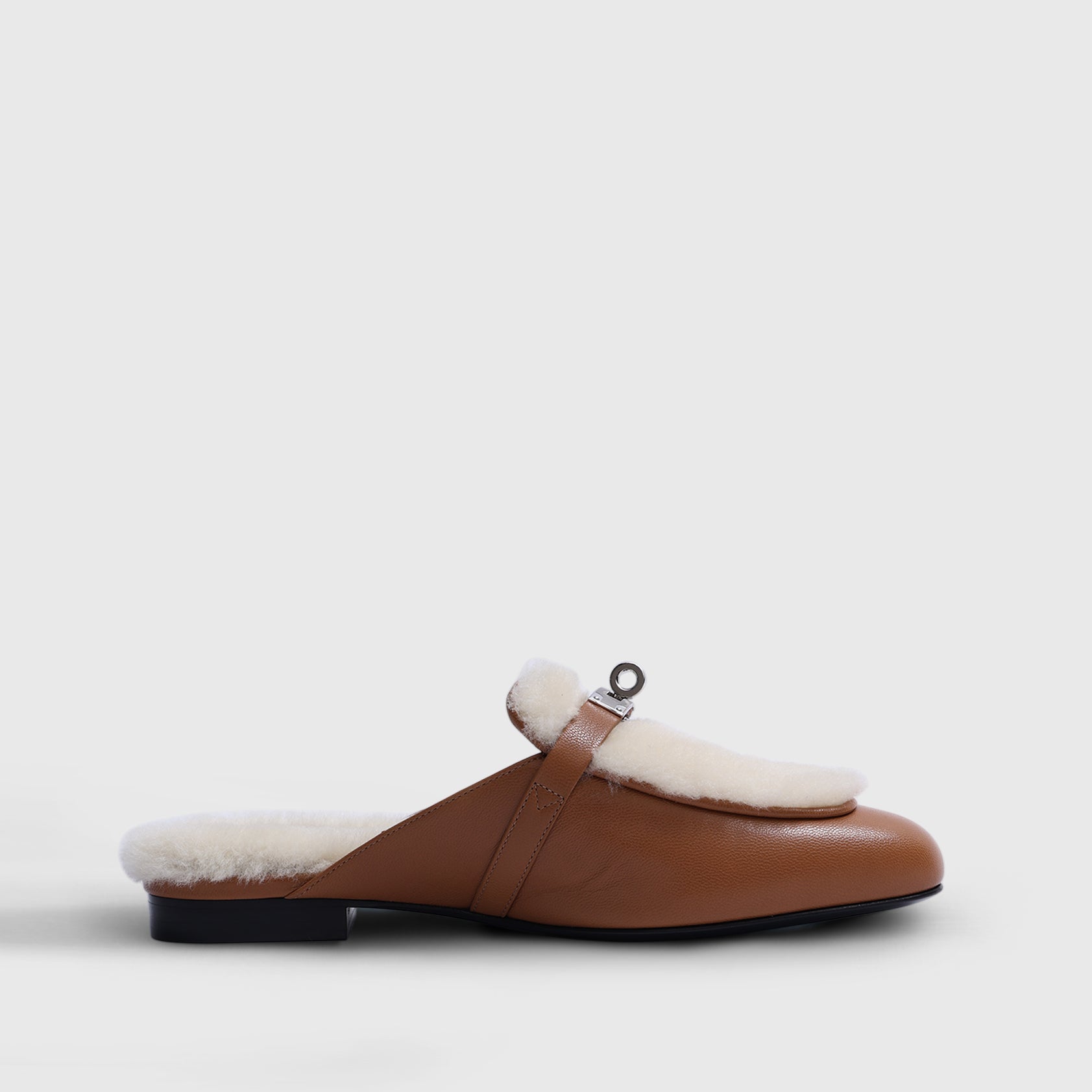 Hermès Oz Mule Goat, Shearling natural/ecru Palladium Hardware