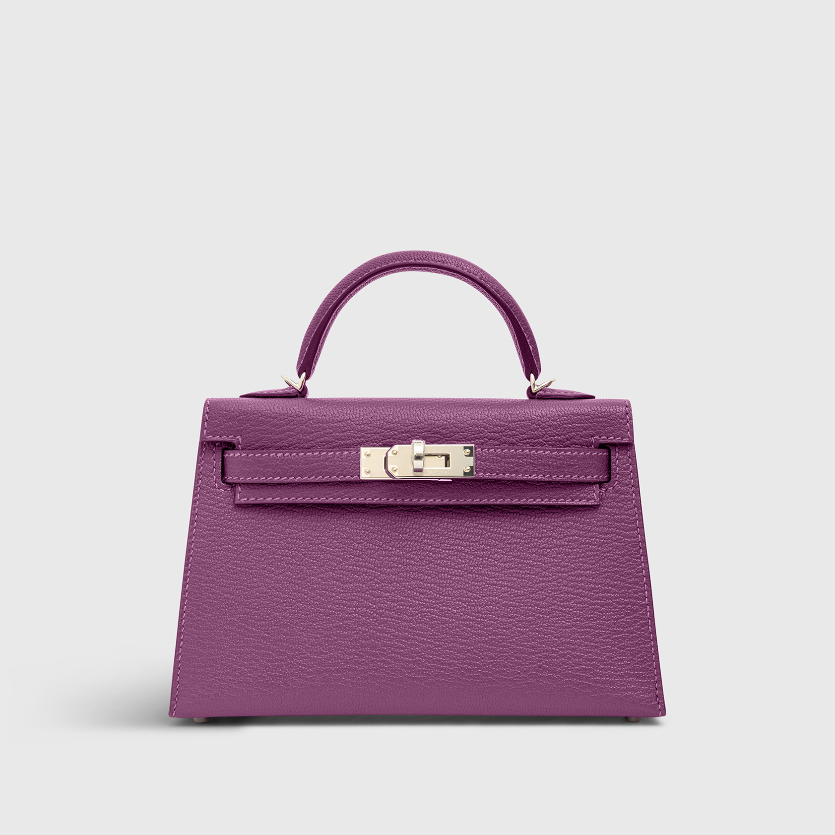 Hermes Kelly Mini Chevre Violet/Raisin Palladium Hardware