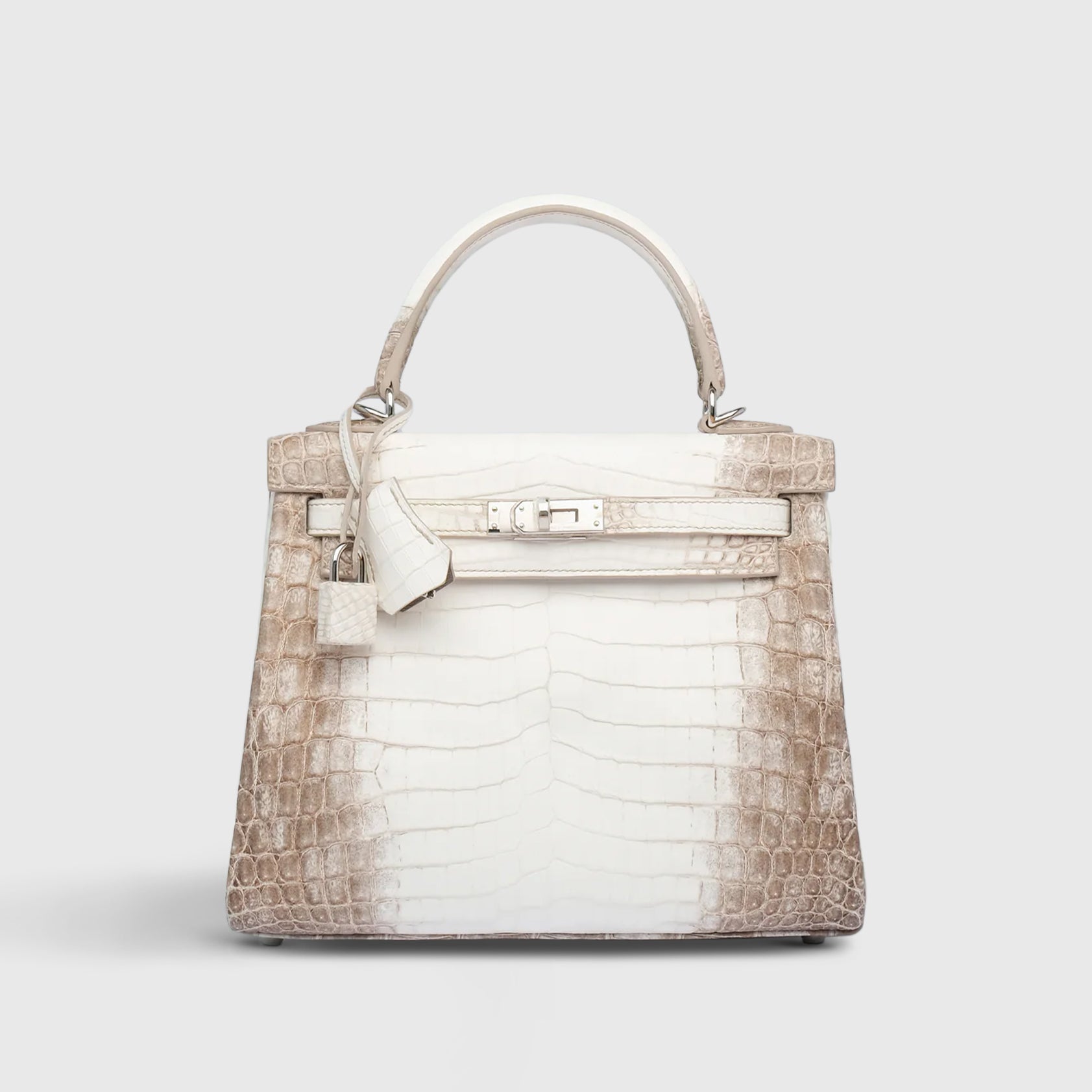 Hermès Kelly 25 Croc Himalaya Palladium Hardware - eliteUSA
