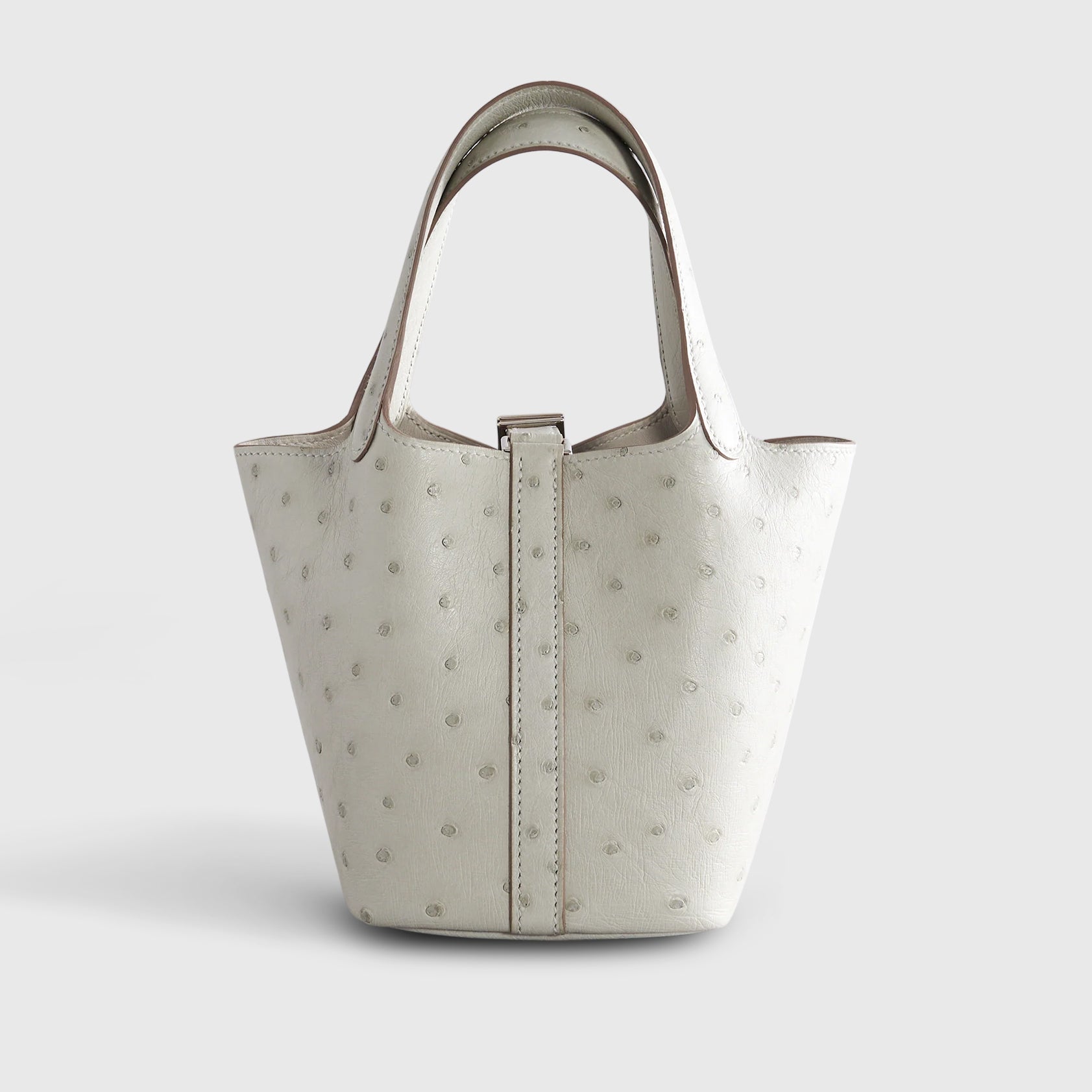 Hermès Picotin Micro Ostrich Gris Perle Palladium Hardware - eliteUSA