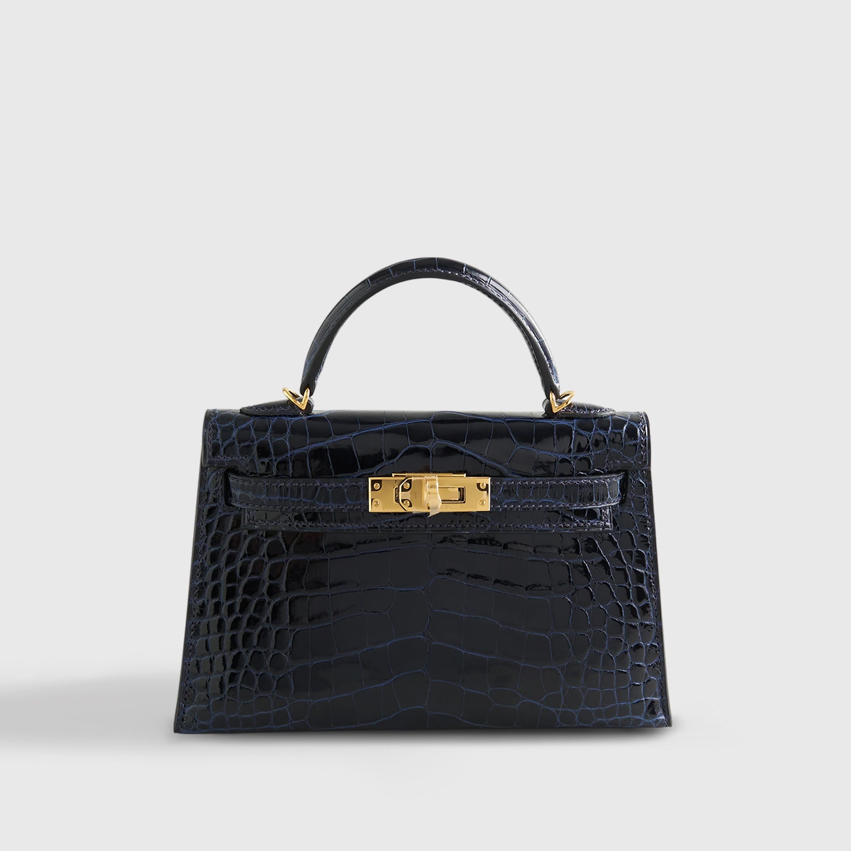 Hermès Kelly Mini Alligator Blue Marine Shiny Gold Hardware