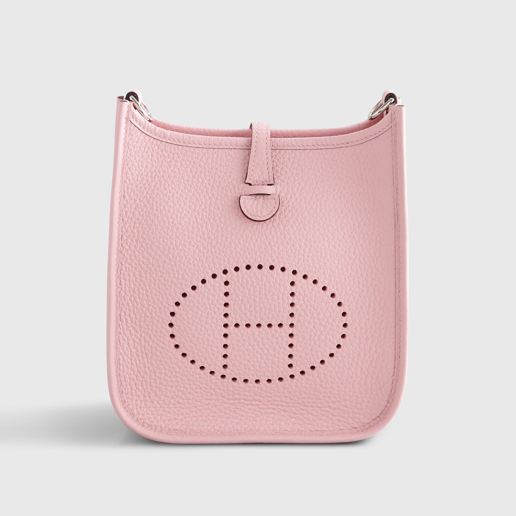 Hermès Evelyne Mini Clemence Rose Sakura Palladium Hardware - eliteUSA