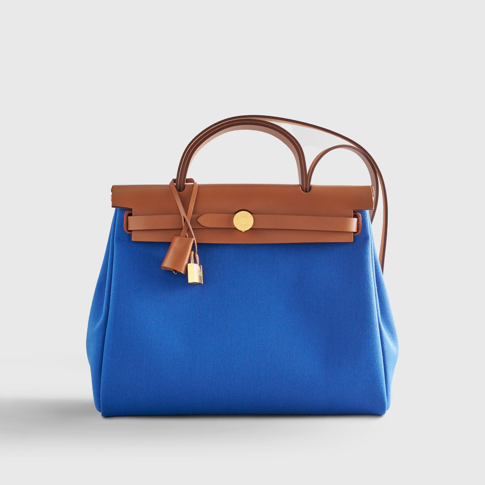 Hermès Herbag Zip 31 Blue France/Fauve Gold Hardware
