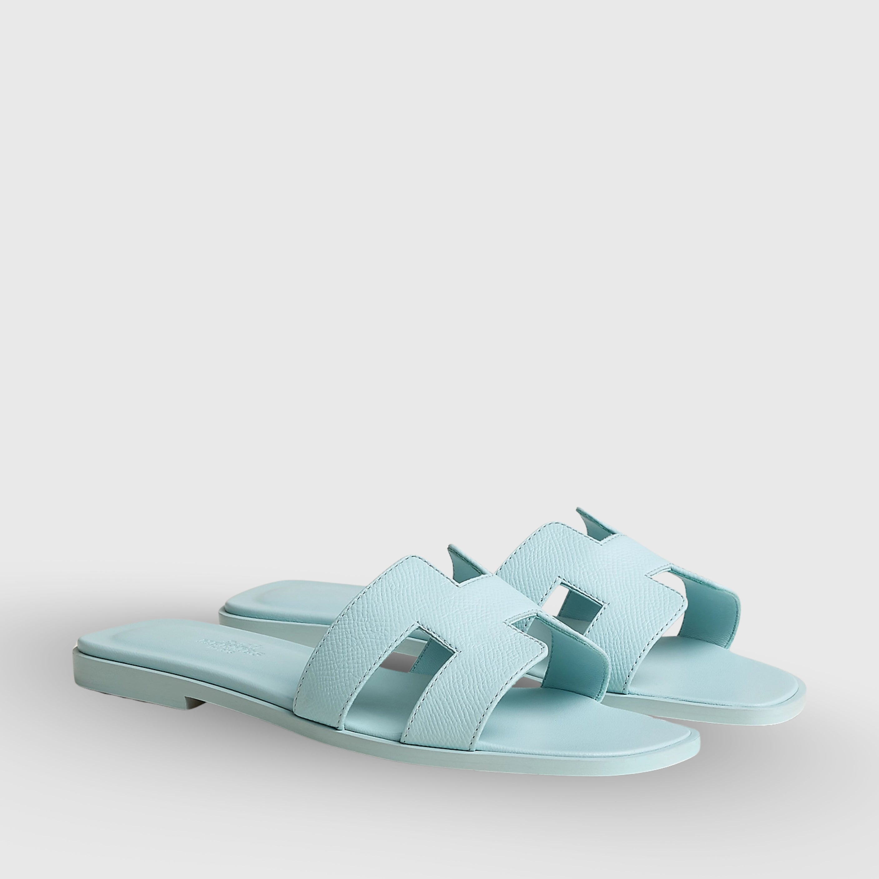 Hermès Oran Sandals Blue Brume