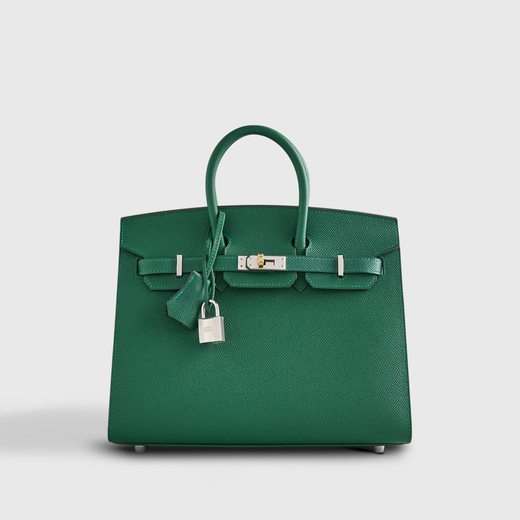 Hermès Birkin 25 Epsom Vert Moyen Electrum Sellier