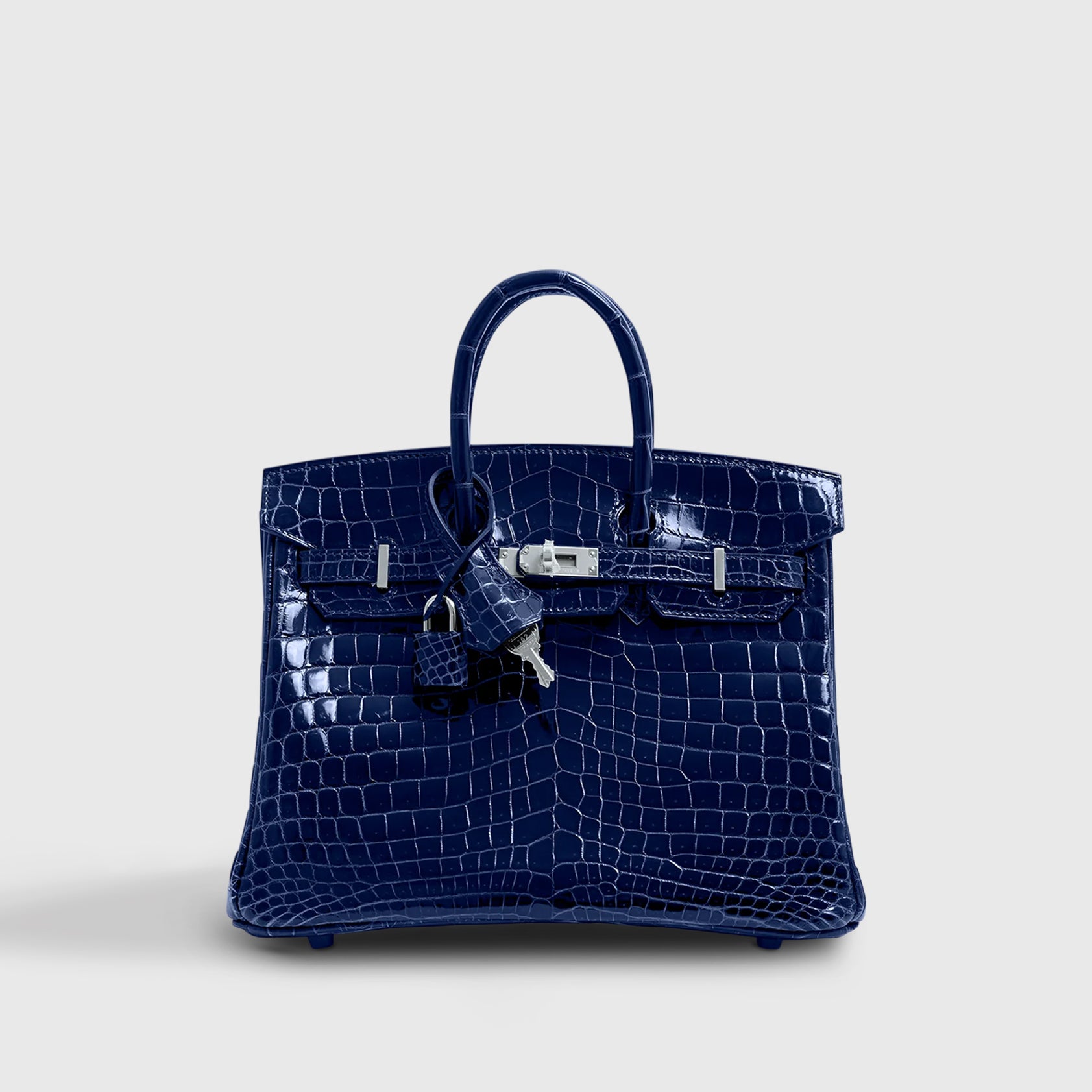 Hermès Birkin 25 Shiny Nilo Blue Sapphire Palladium Hardware