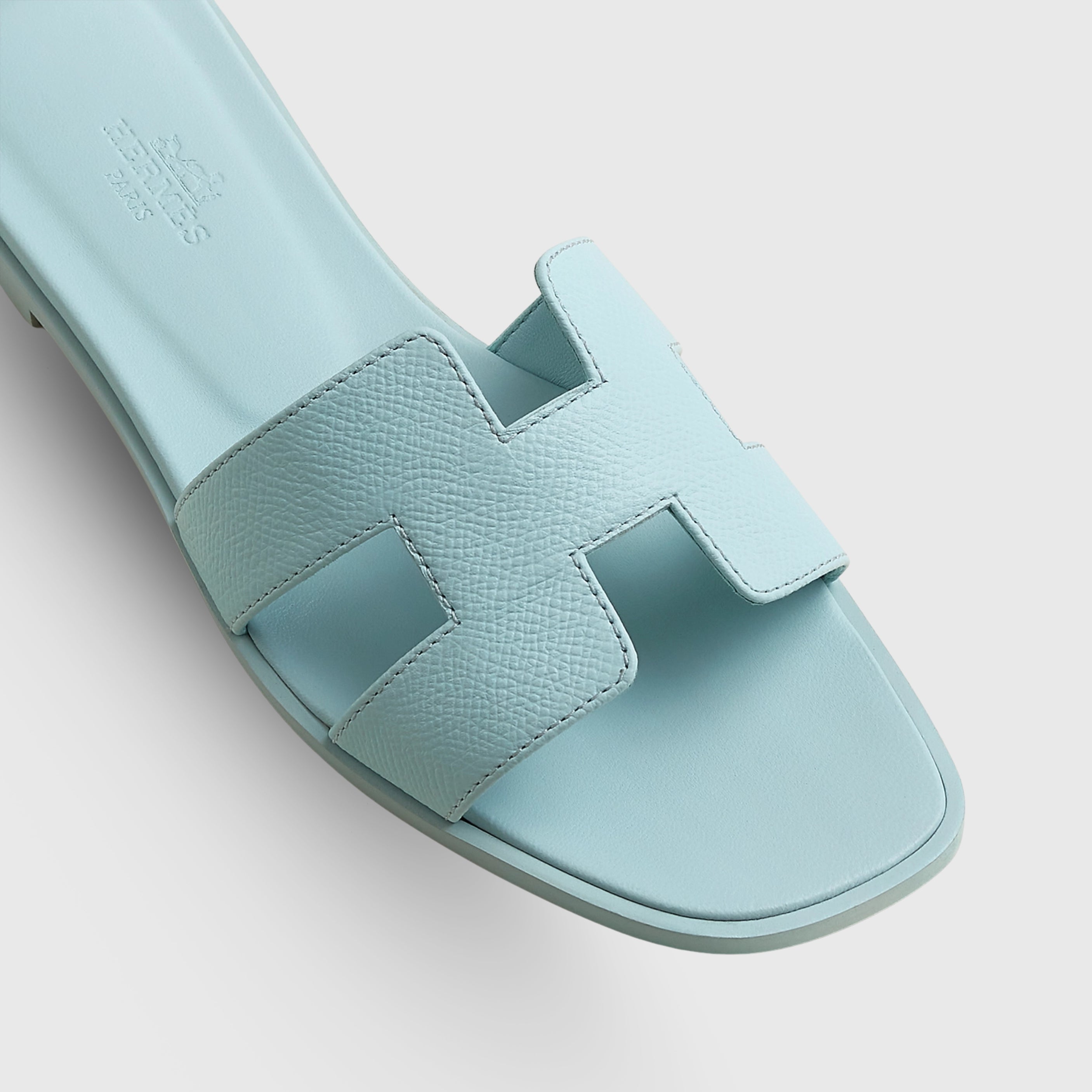 Hermès Oran Sandals Blue Brume