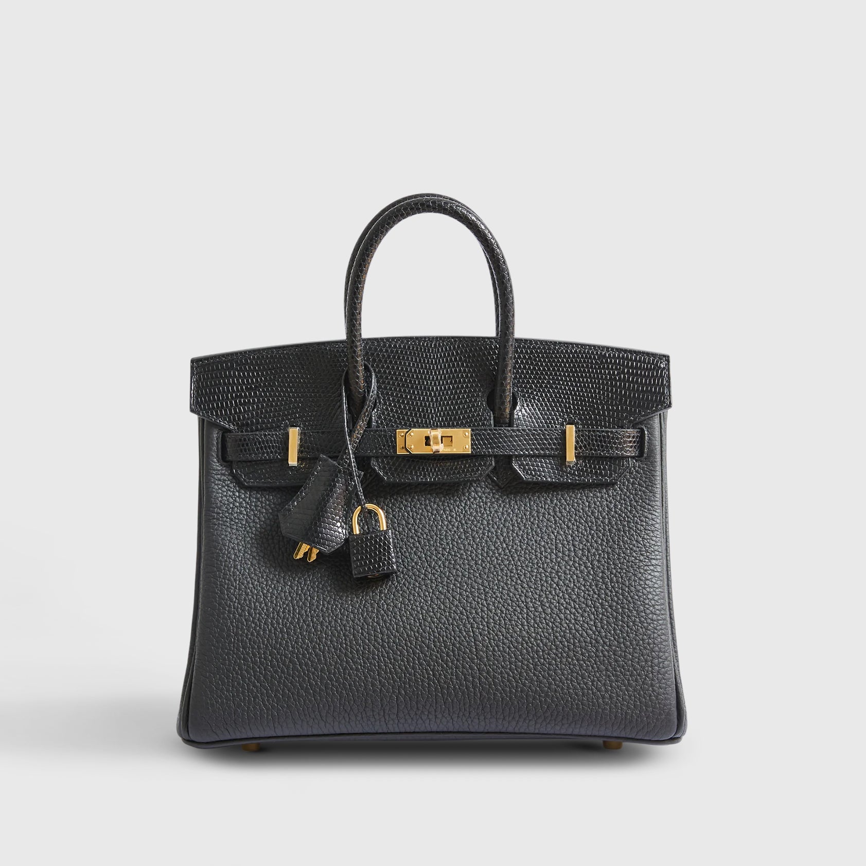 Hermès Birkin Touch 25 Lizard Black Gold Hardware