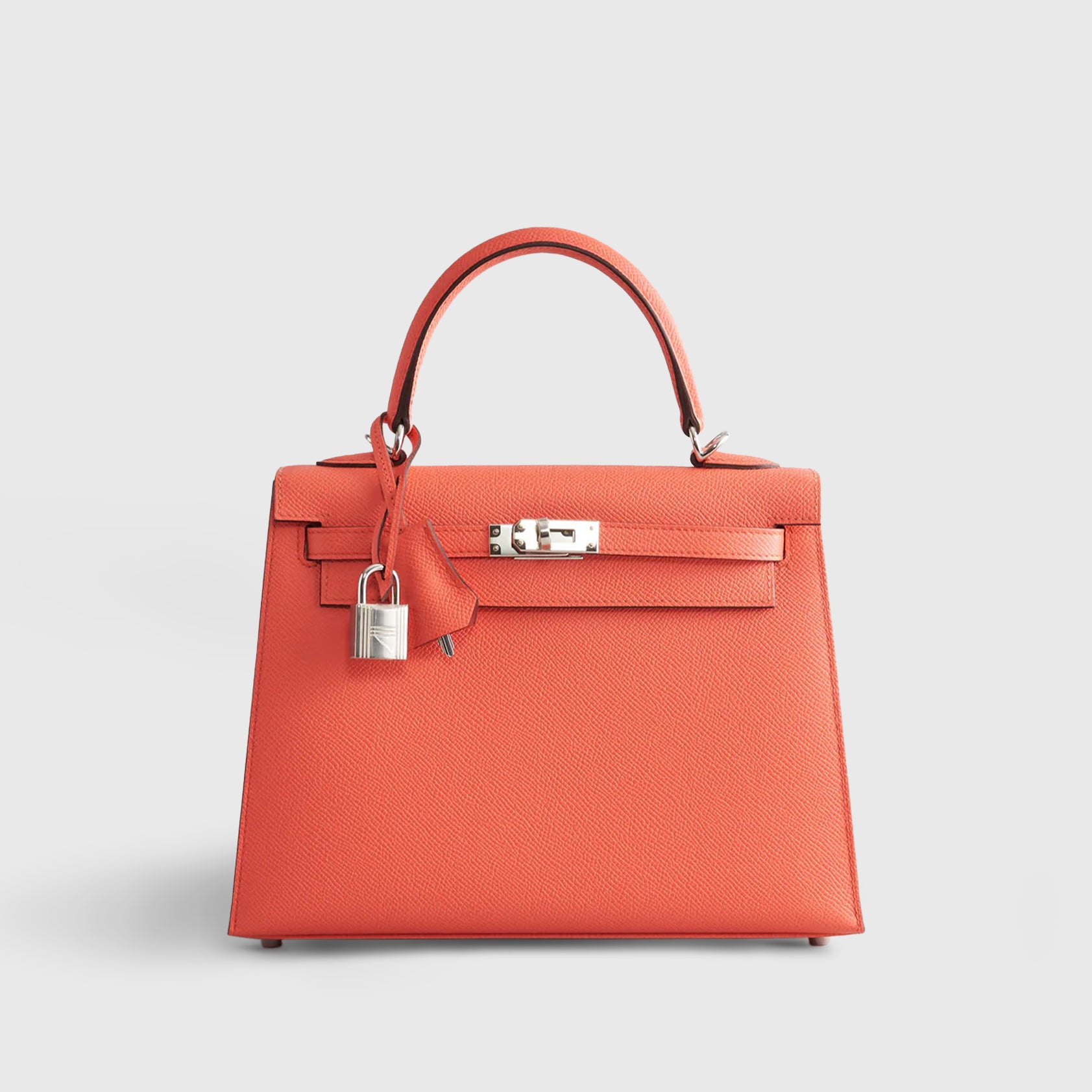 Hermès Kelly 25 Epsom Rose Texas Sellier Palladium Hardware - eliteUSA