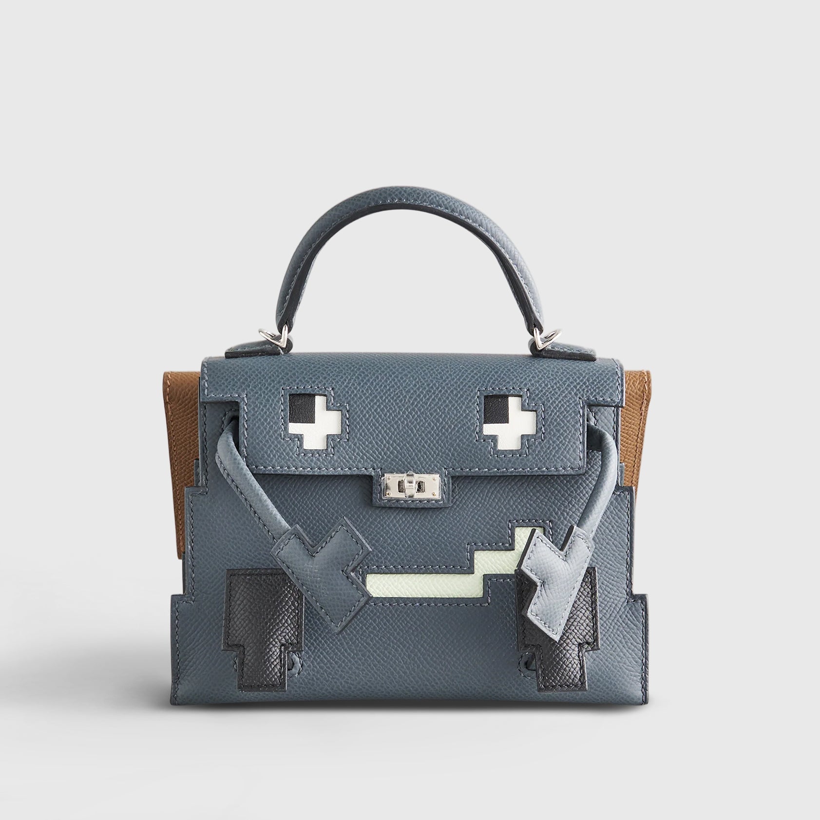 Hermès Kelly Doll Picto Mini Epsom Misty/Black/V Fizz/Alezan Palladium Hardware