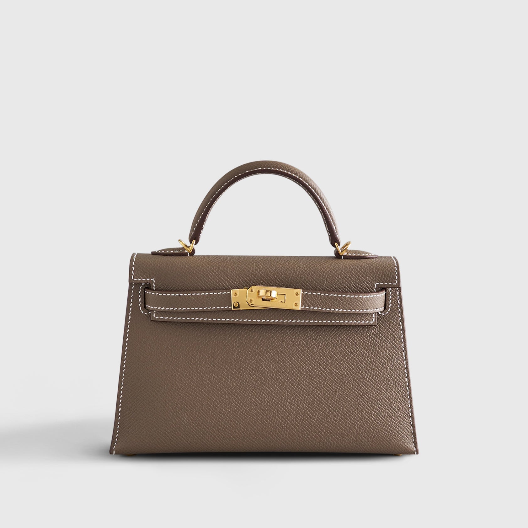 Hermès Kelly Mini Epsom Sellier Etoupe Gold Hardware