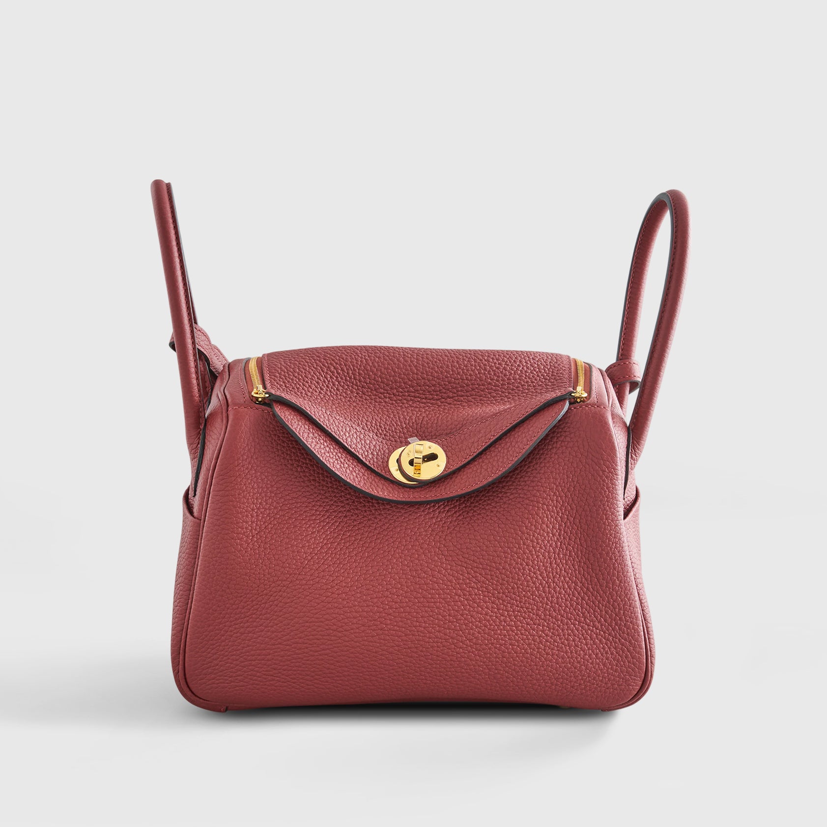 Hermès Lindy 26 Clemence Rouge H Gold Hardware - eliteUSA