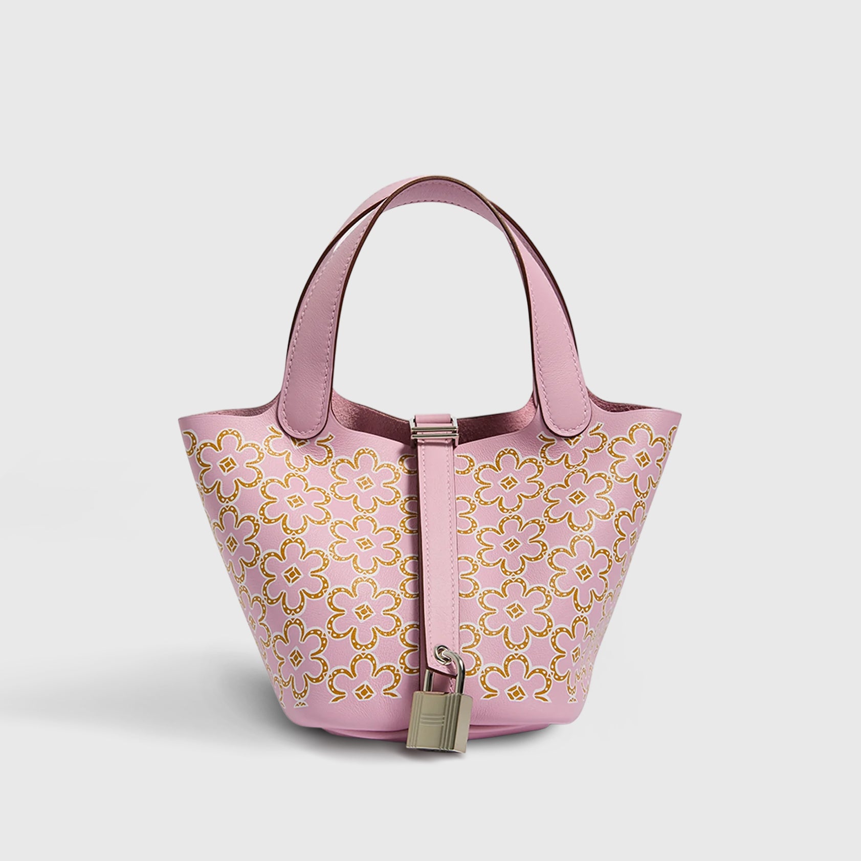 Hermès Picotin Micro Swift Mauve Sylvester/Cuivr/White Lucky Daisy Palladium Hardware
