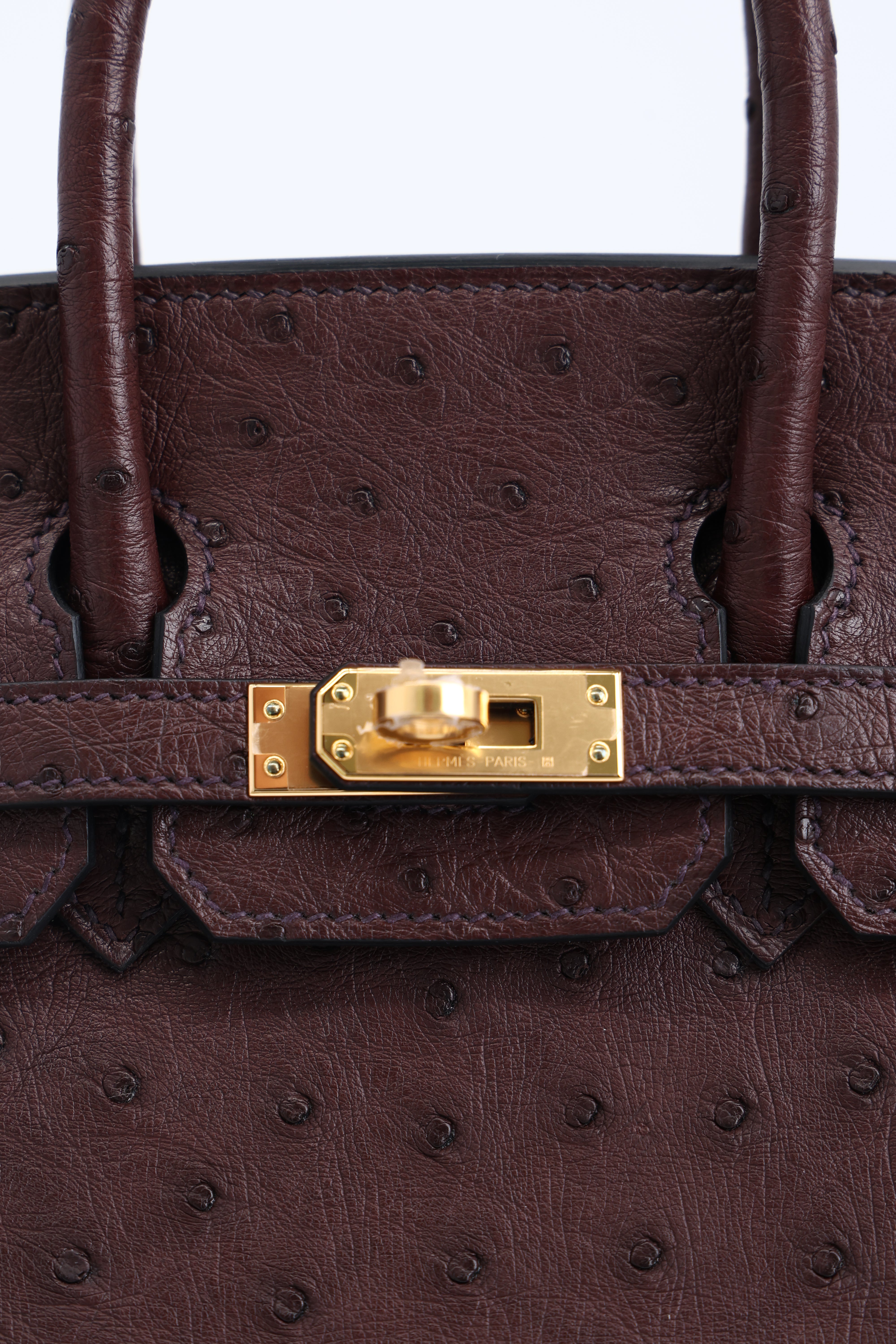 ***Hermès Birkin 25 Ostrich Rouge Sellier Gold Hardware