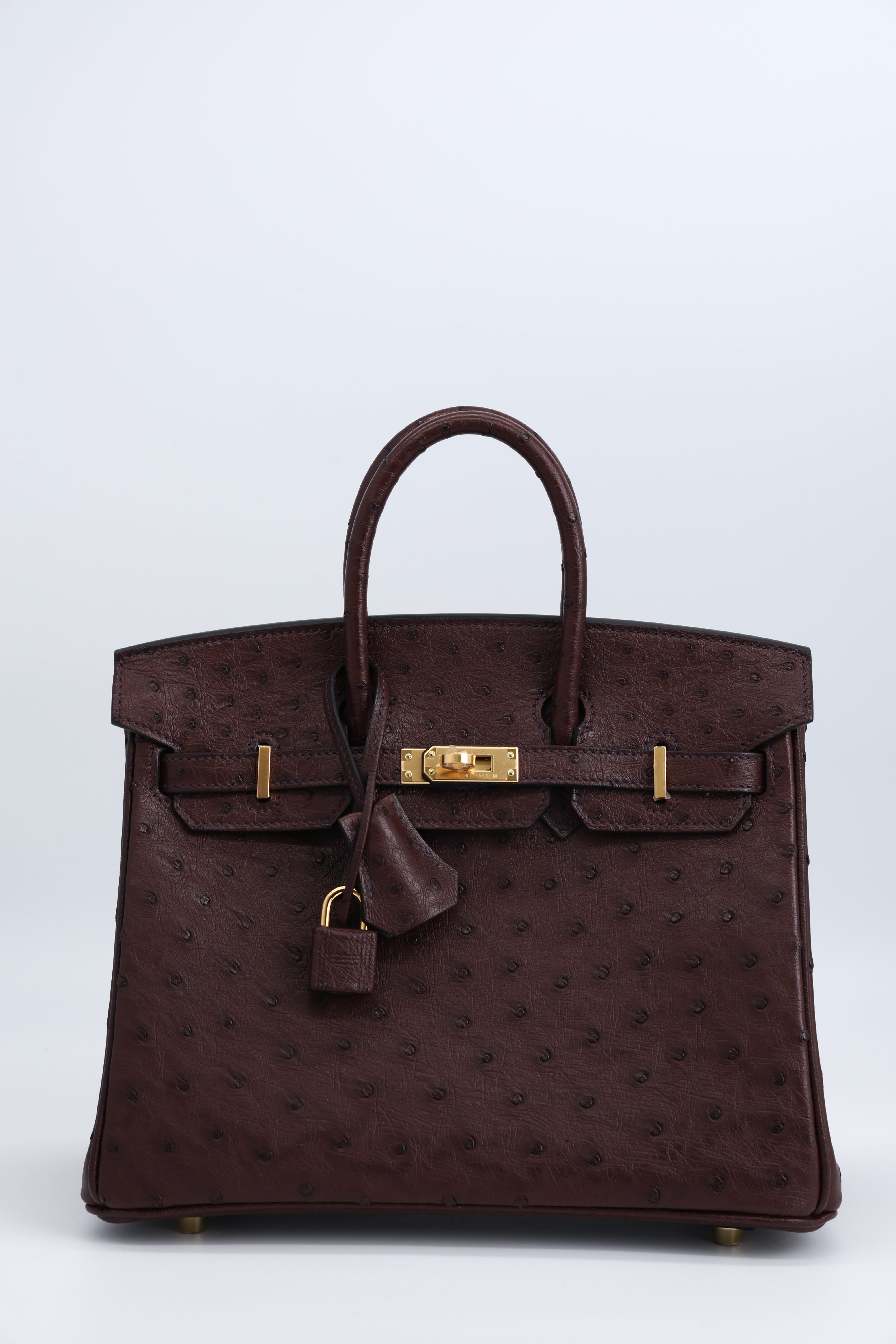 ***Hermès Birkin 25 Ostrich Rouge Sellier Gold Hardware