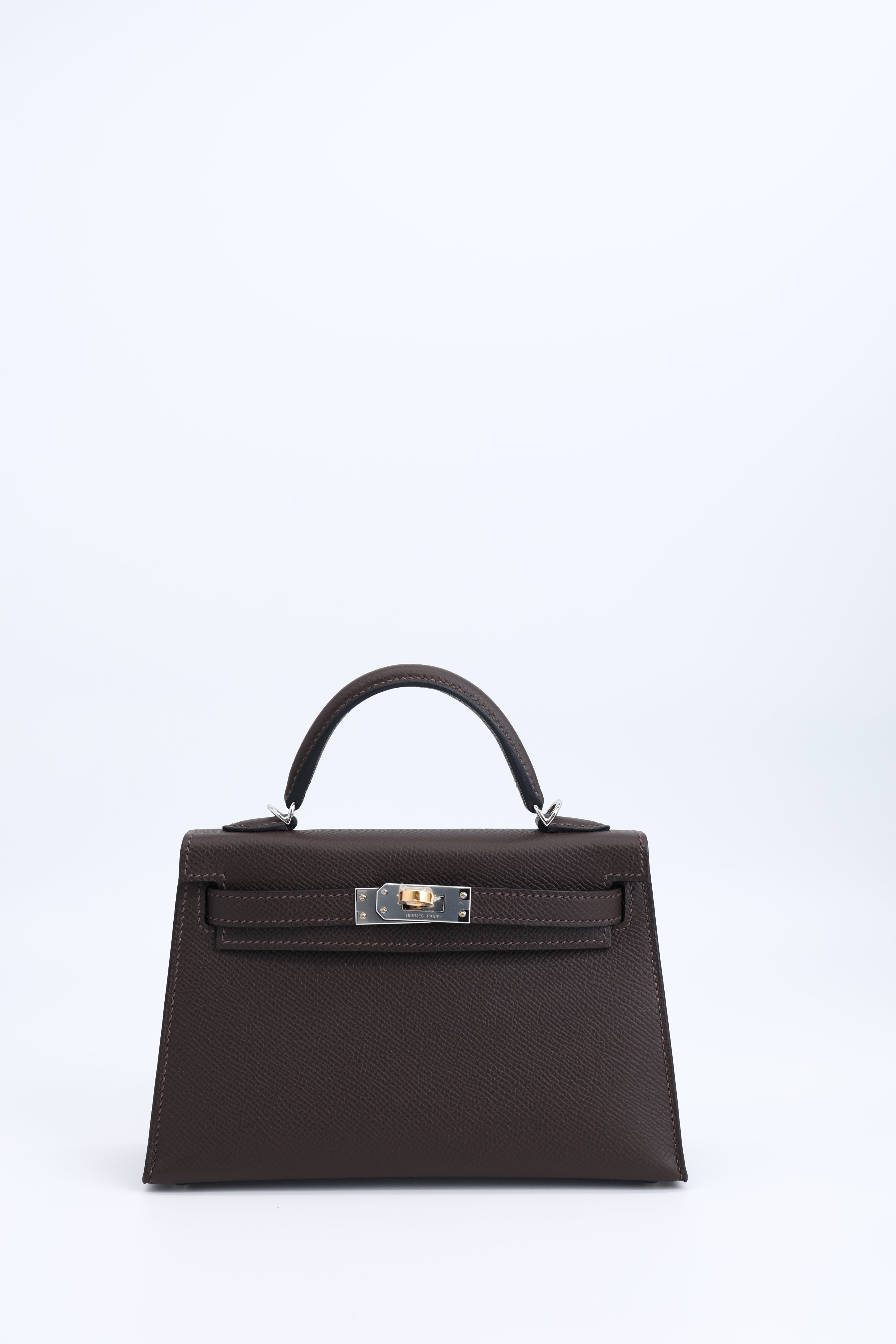 **Hermès Kelly Mini Epsom Ebene Electrum Sellier