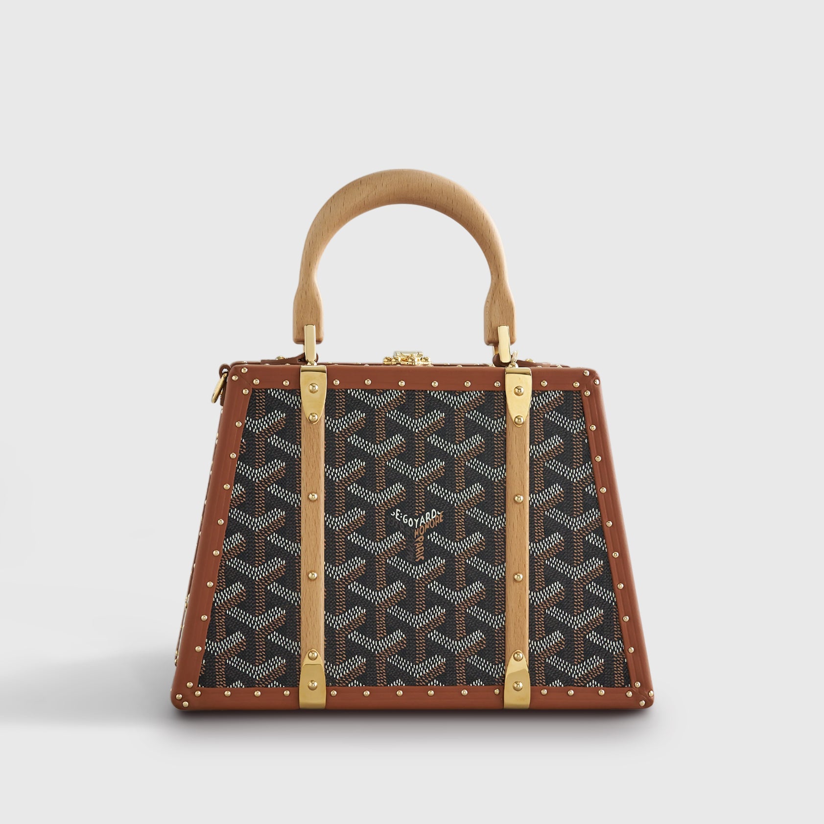 Goyard Saigon Trunk Bag Mini Black/Tan Gold Hardware - eliteUSA
