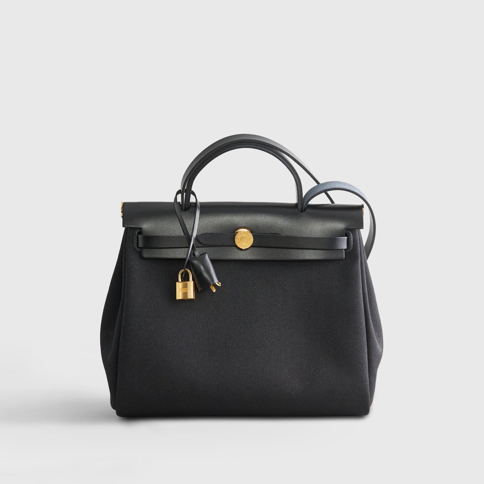 Hermès Herbag Zip 31 Black/Black Retourne Gold Hardware - eliteUSA