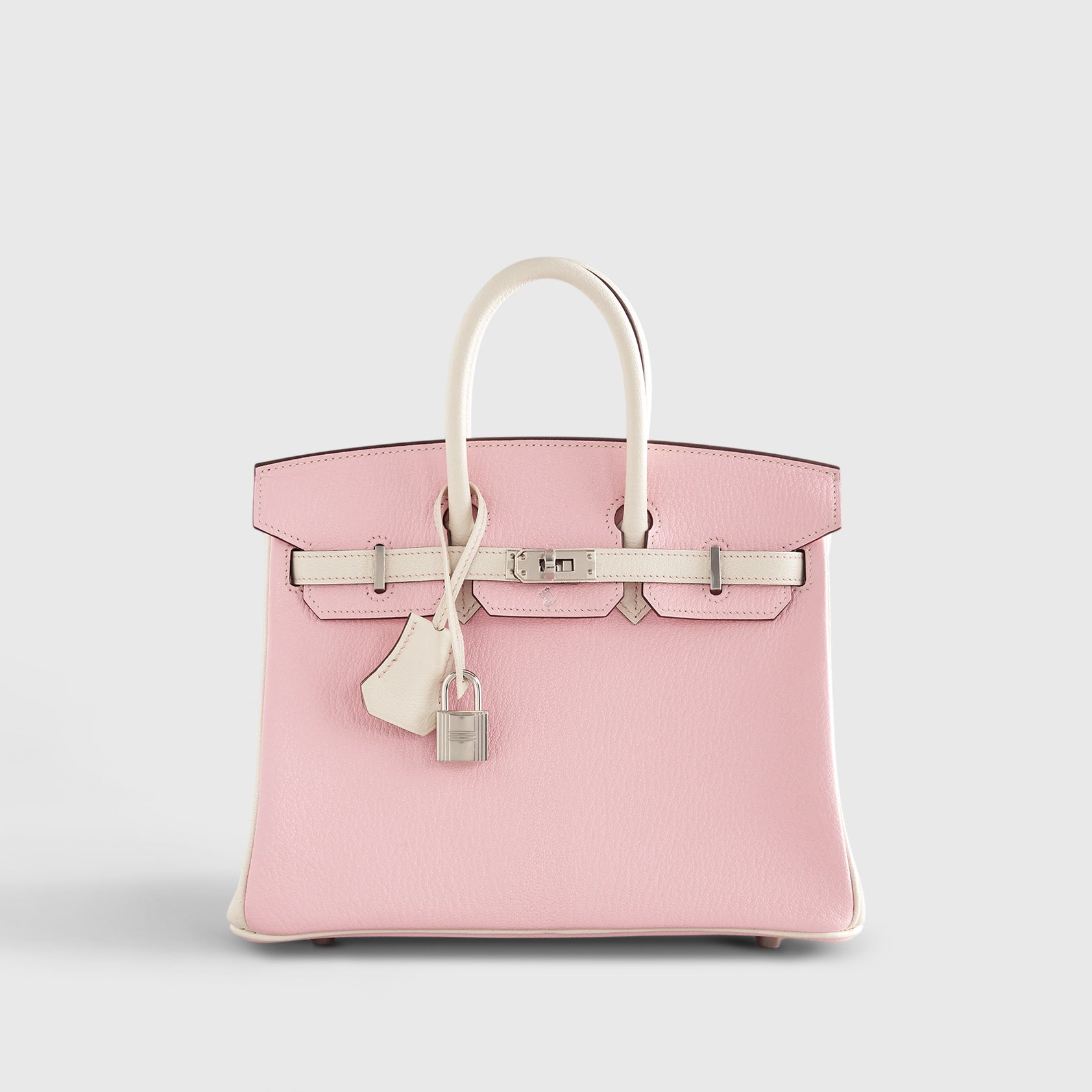 Hermès Birkin 25 Chevre Rose Sakura / Nata Palladium Hardware HSS - eliteUSA