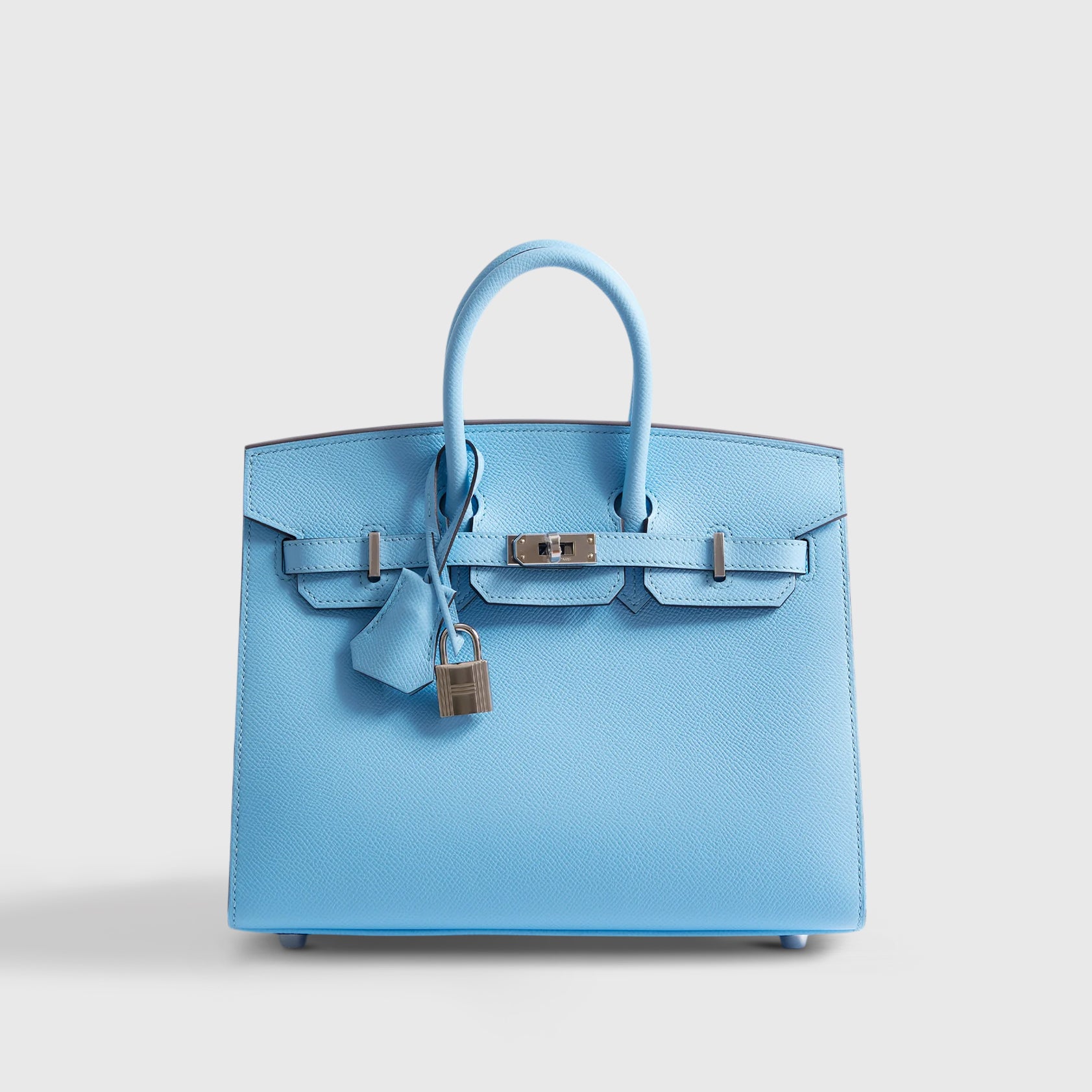 Hermès Birkin 25 Epsom Blue Celeste Palladium Hardware Sellier