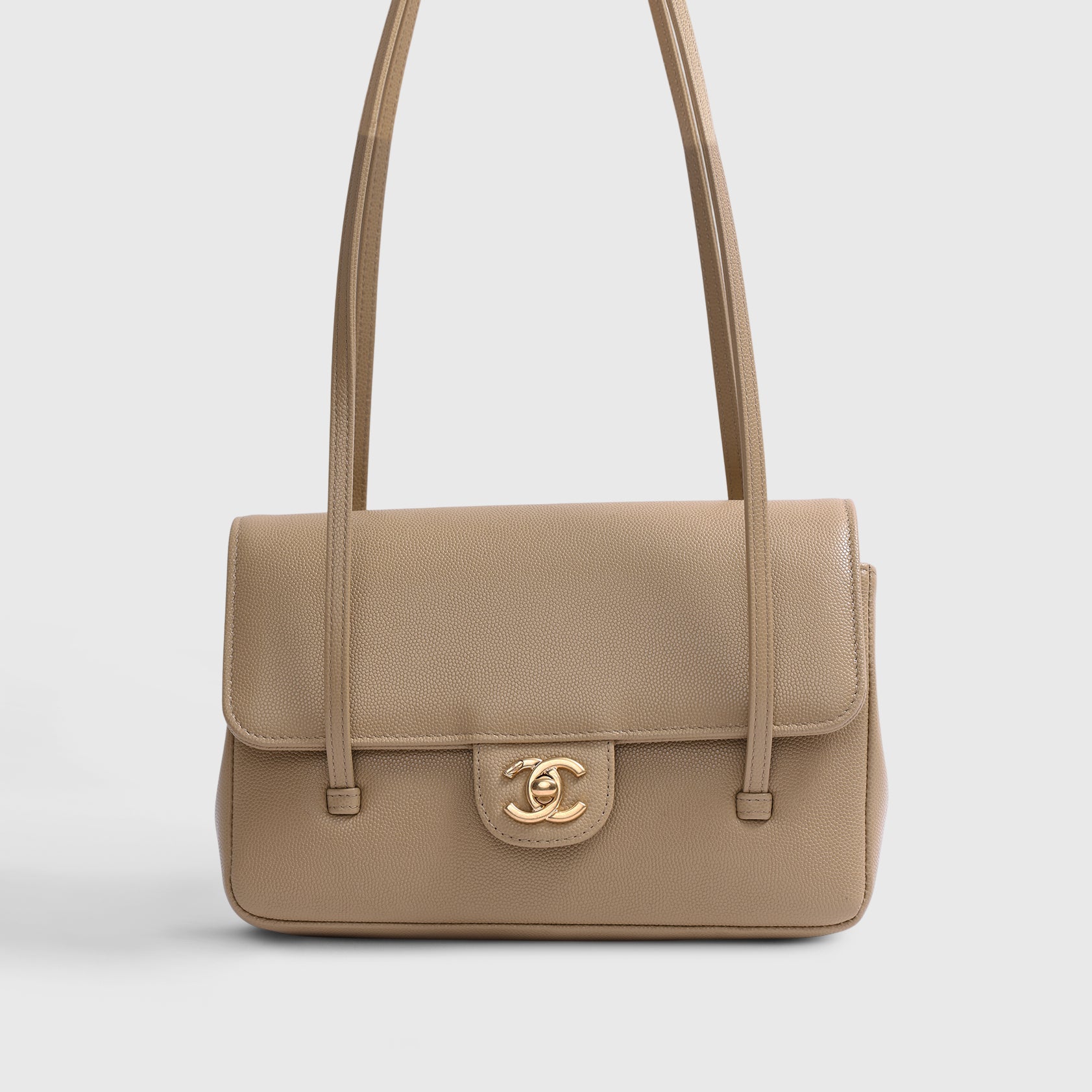 Chanel Preppy Bag 22 Beige Gold Hardware