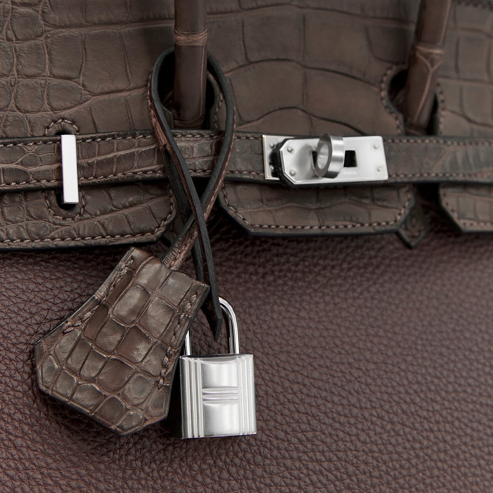 Hermès Birkin Touch 25 Alligator, Togo Rouge Sellier Matte Palladium Hardware