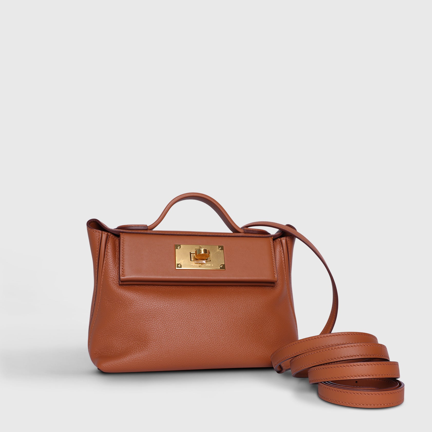 Hermès 24/24 Mini Clemence Gold Gold Hardware
