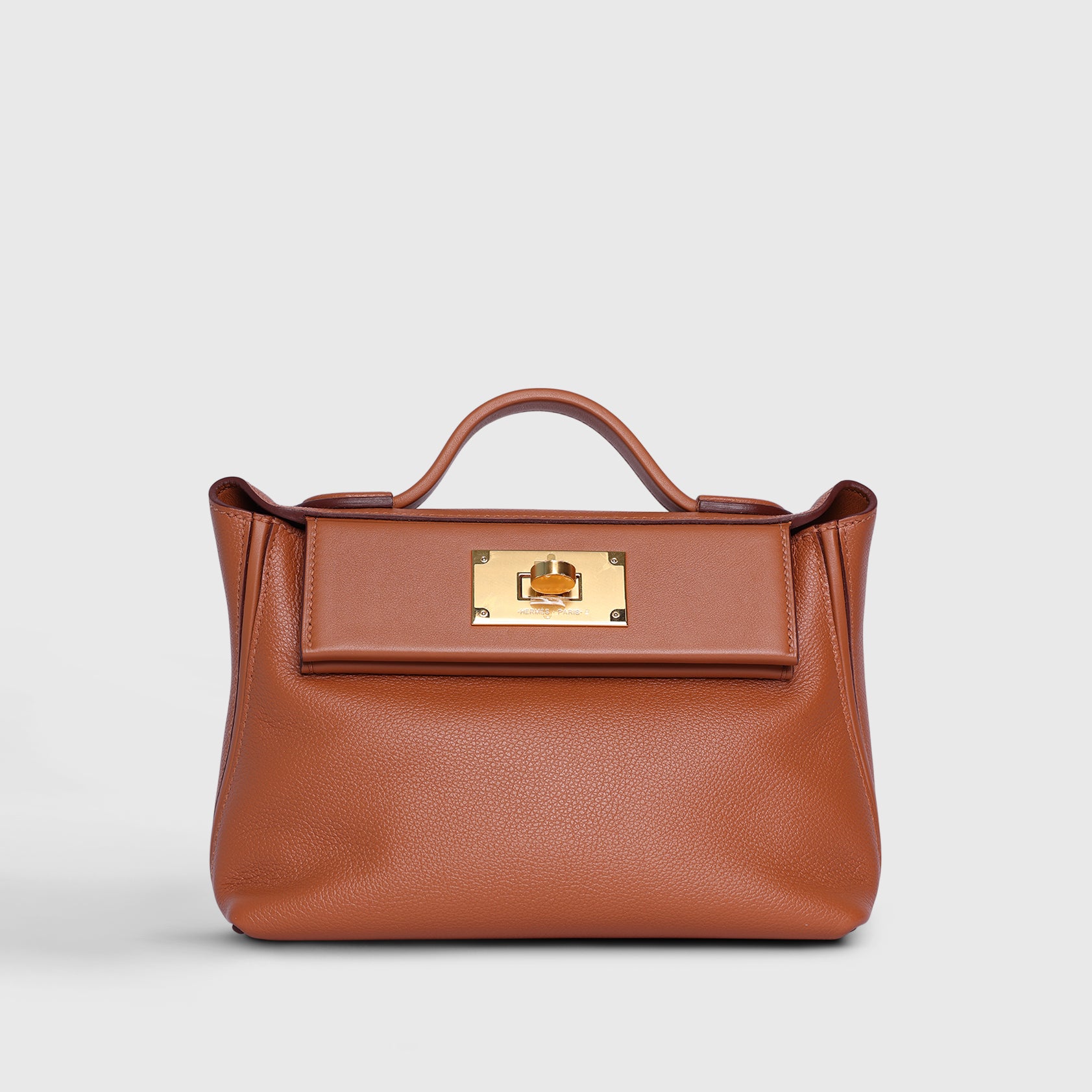 Hermès 24/24 Mini Clemence Gold Gold Hardware