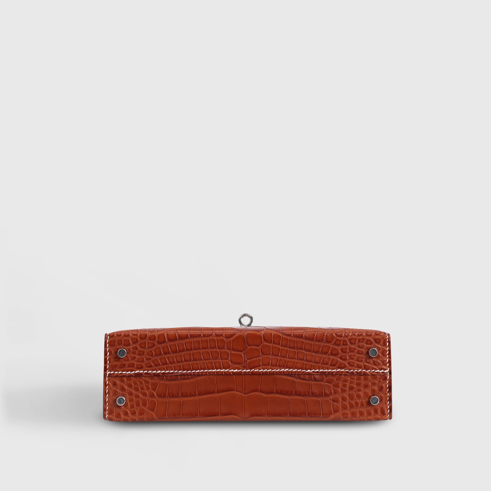 Hermès Kelly Mini Alligator, Barenia Fauve Palladium Hardware Sellier Matte