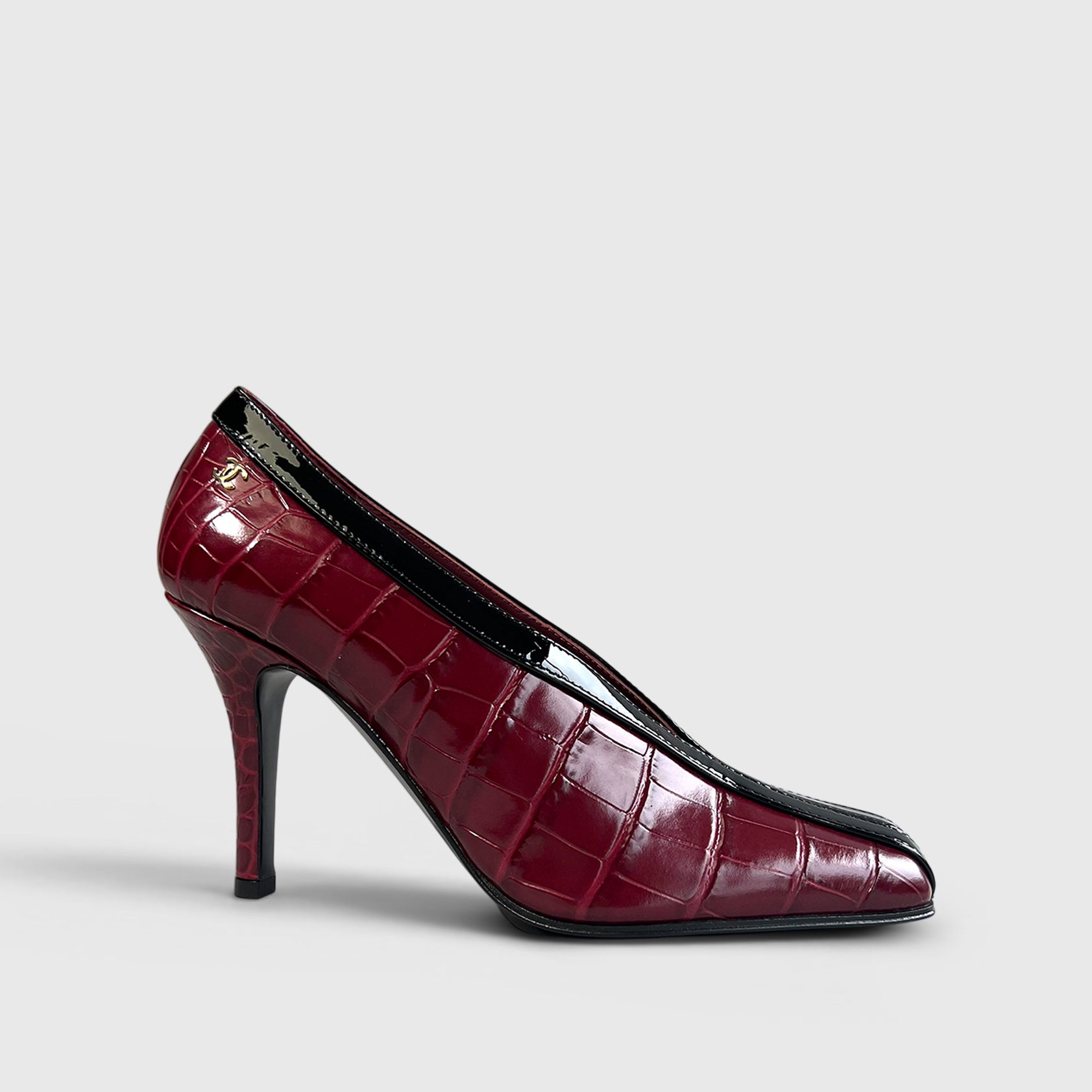 Chanel Croc Embossed Pumps