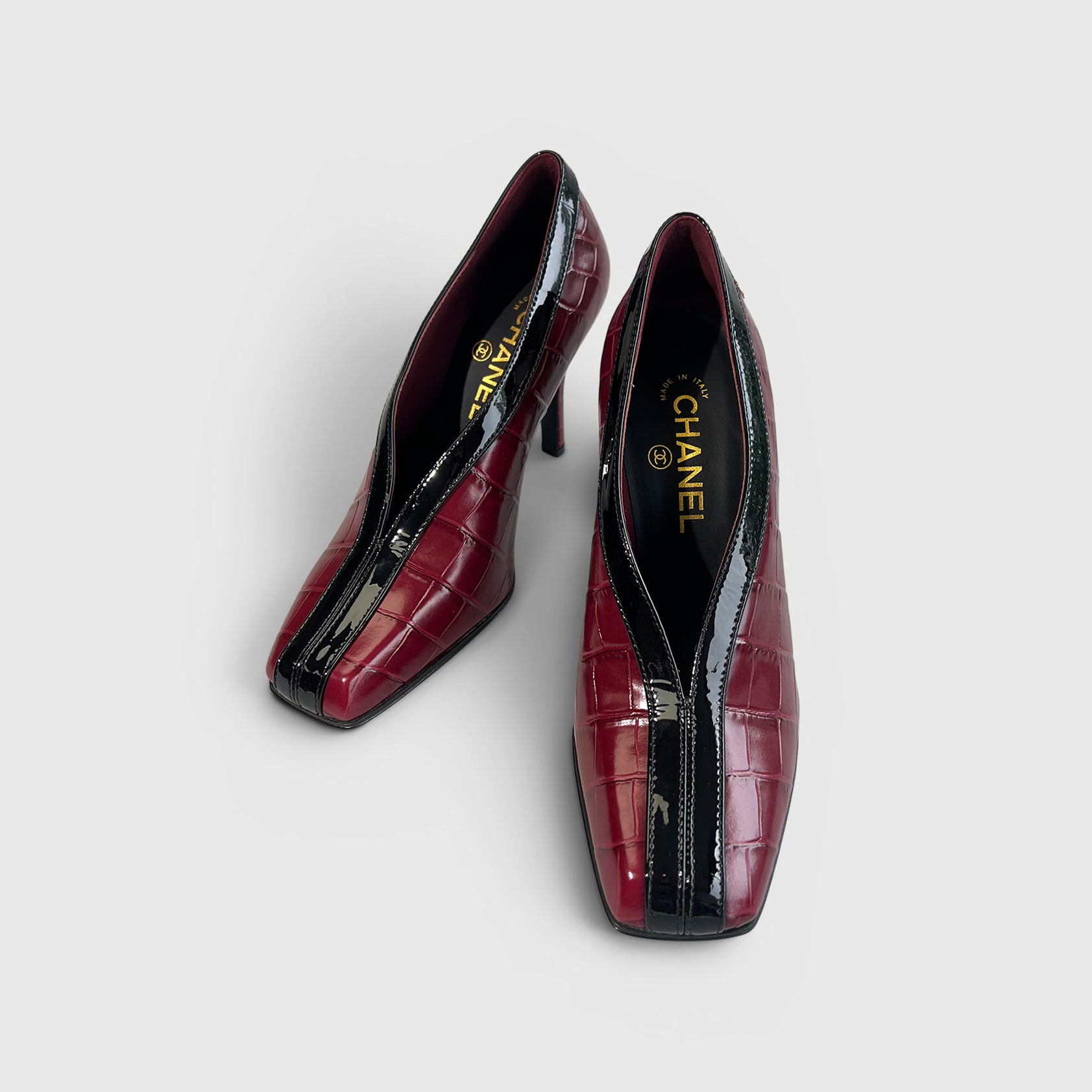 Chanel Croc Embossed Pumps