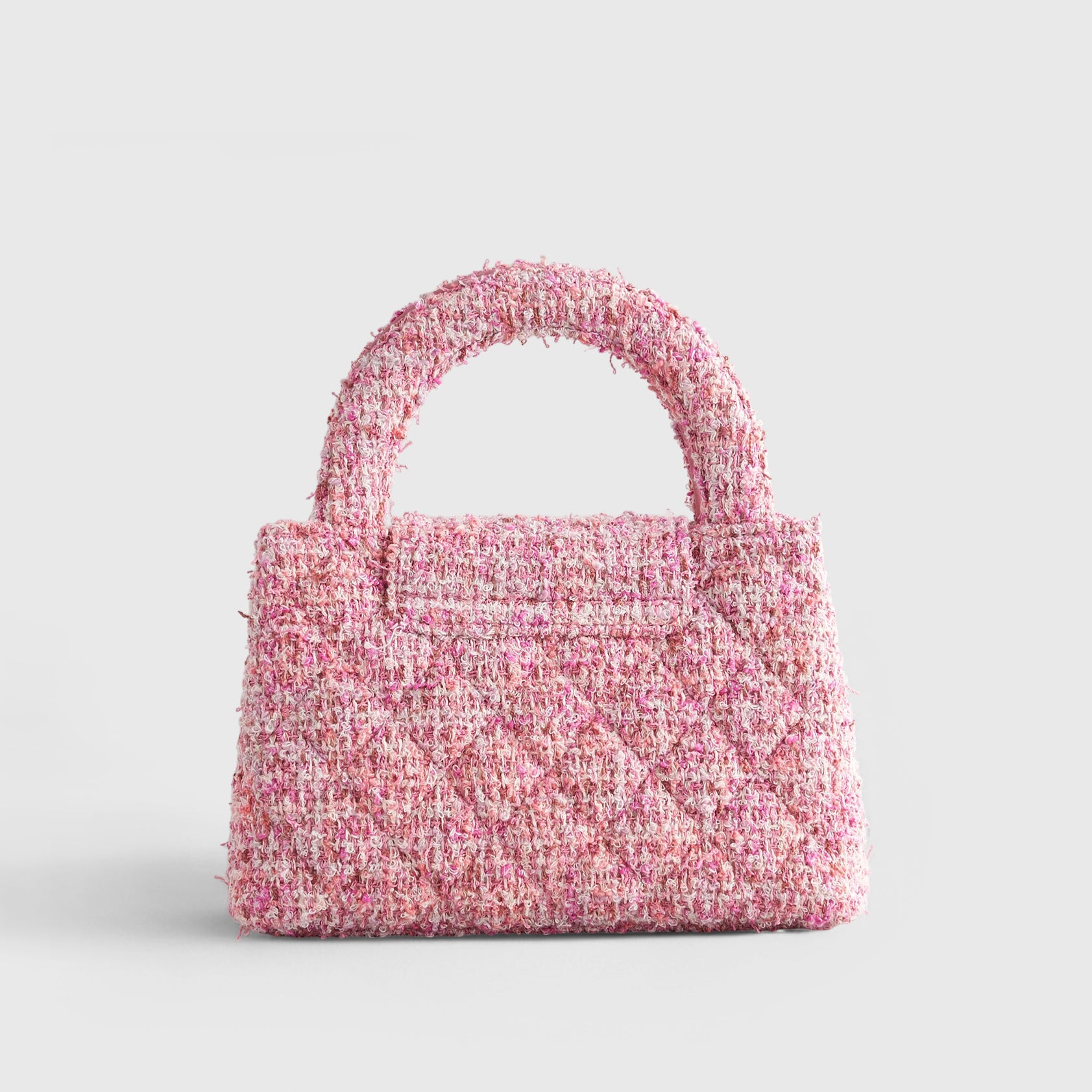 Chanel Shopping Bag Mini 6 Tweed Pink/Ecru Gold Hardware - eliteUSA