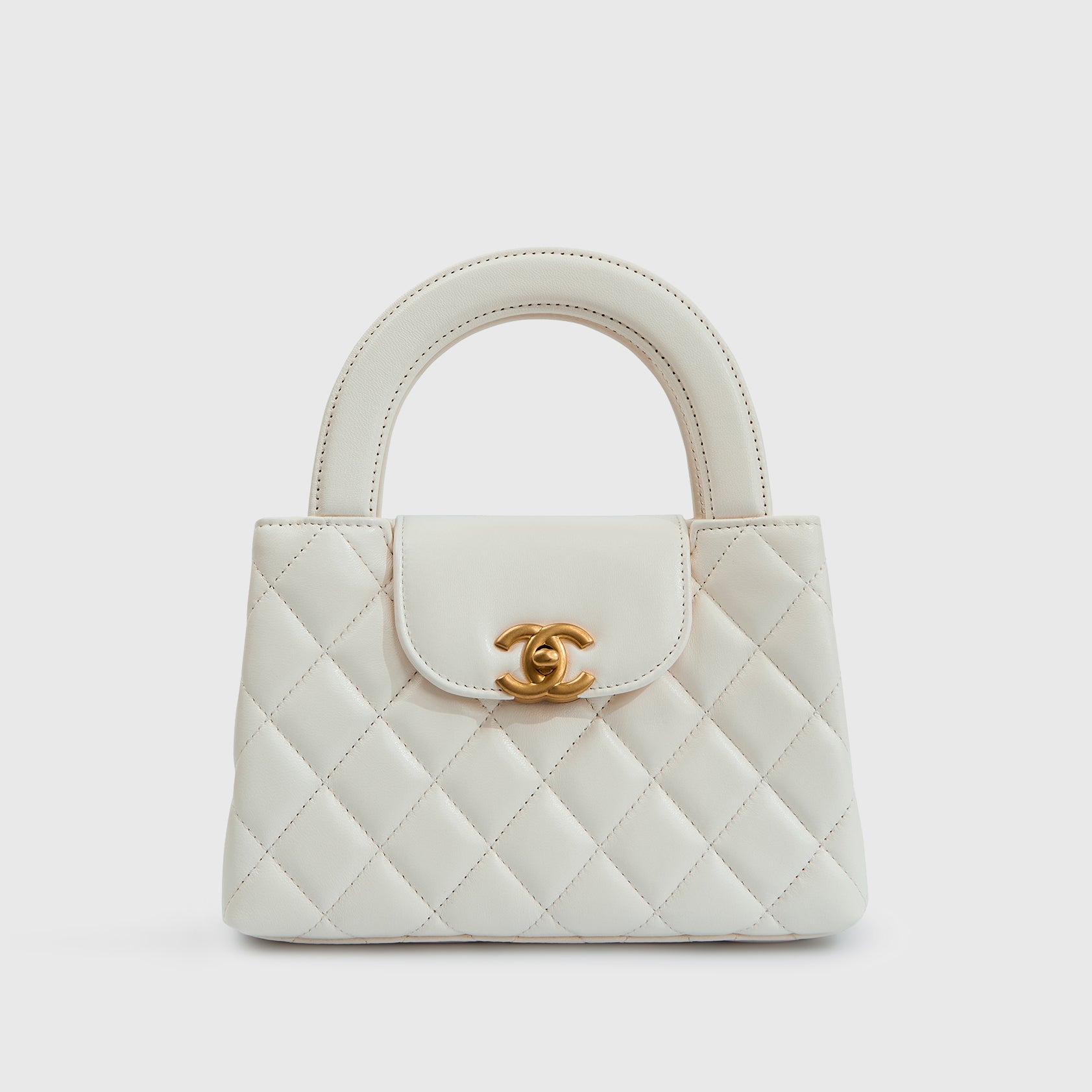 Chanel Shopping Bag Mini Calfskin White Gold Hardware