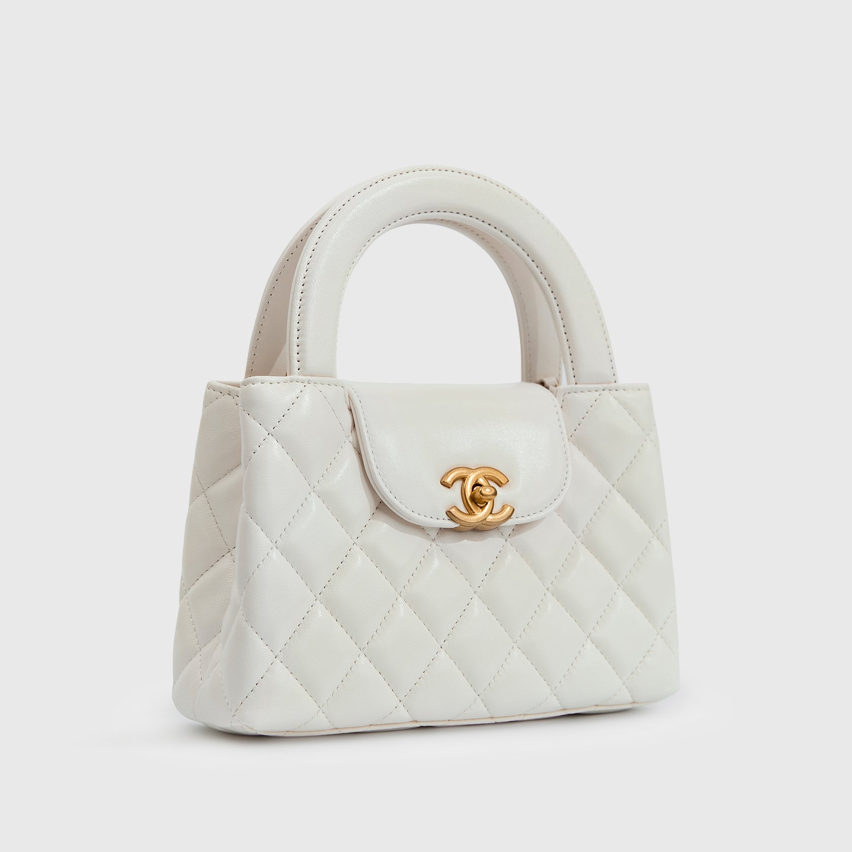 Chanel Shopping Bag Mini Calfskin White Gold Hardware