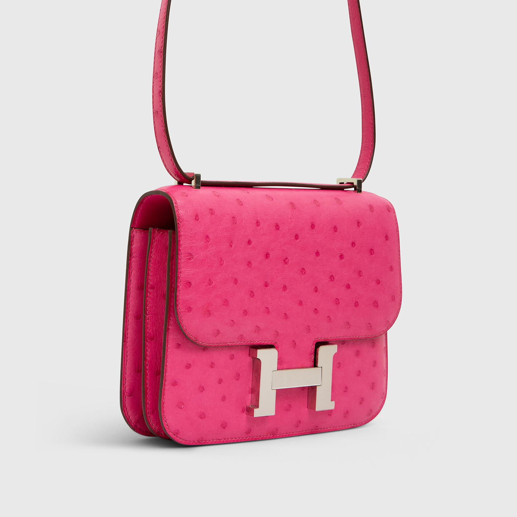 ピンク ハンドバッグ hermes p18 Hermès Constance 18 Ostrich Fuschia Palladium Hardware