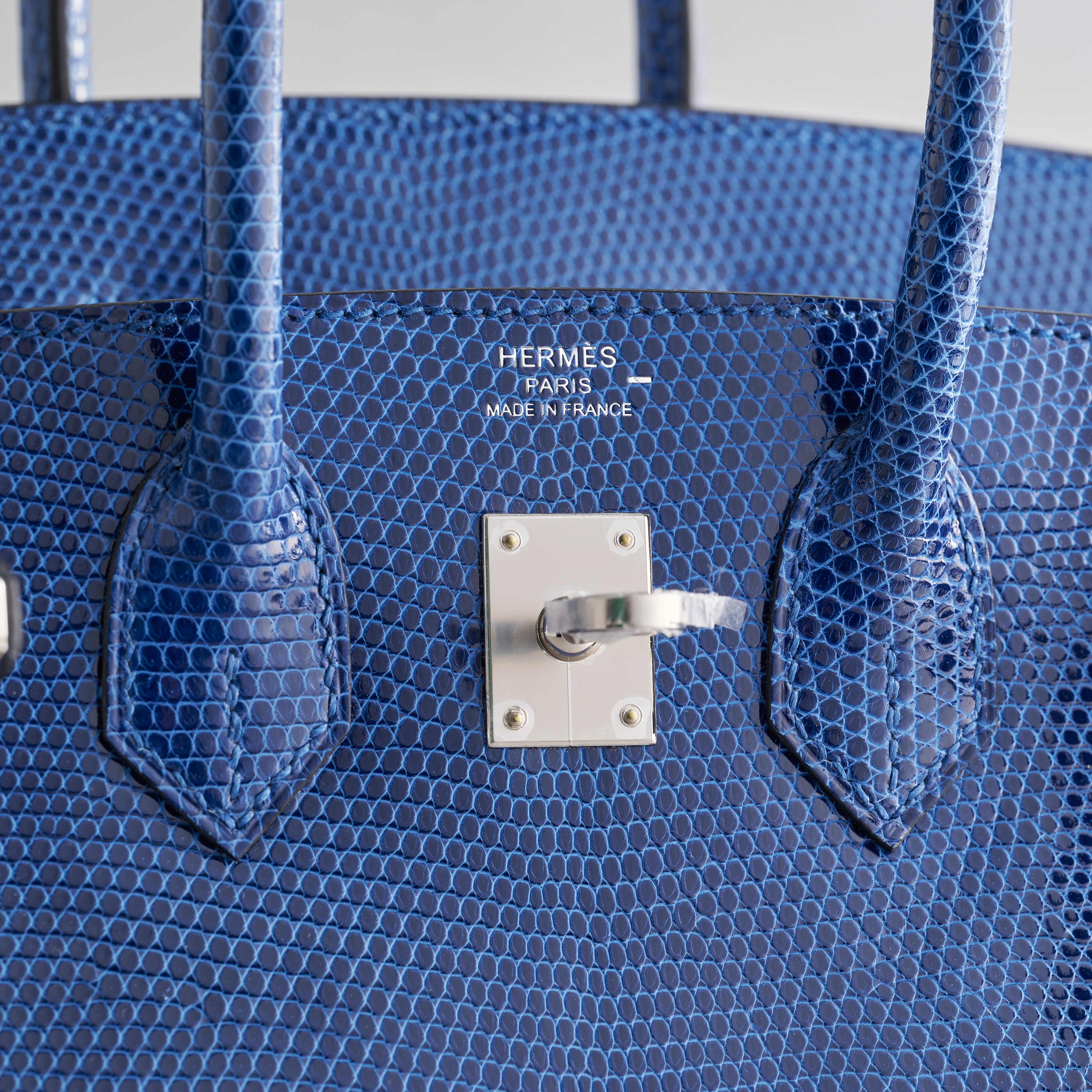 Hermès Birkin 25 Lizard Blue Sapphire Palladium Hardware Niloticus