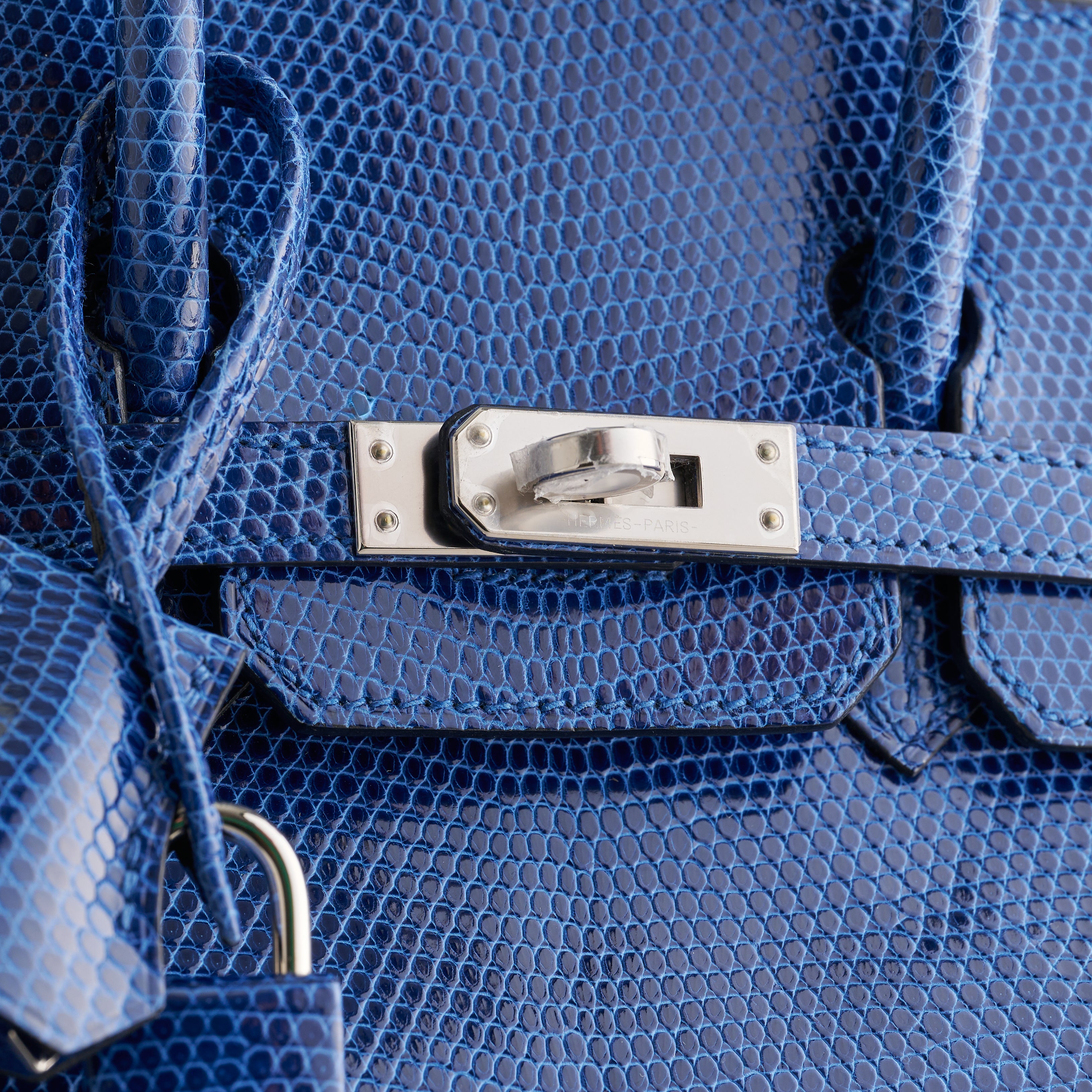 Hermès Birkin 25 Lizard Blue Sapphire Palladium Hardware Niloticus