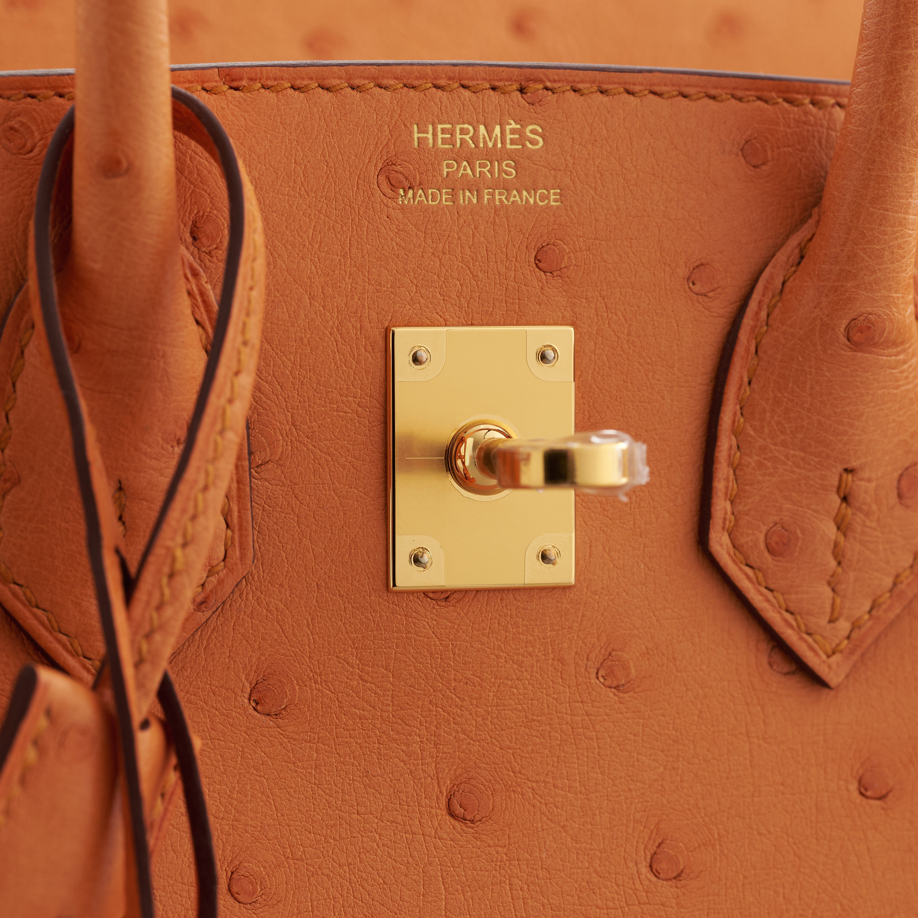 Hermès Birkin 25 Ostrich Apricot Gold Hardware - eliteUSA